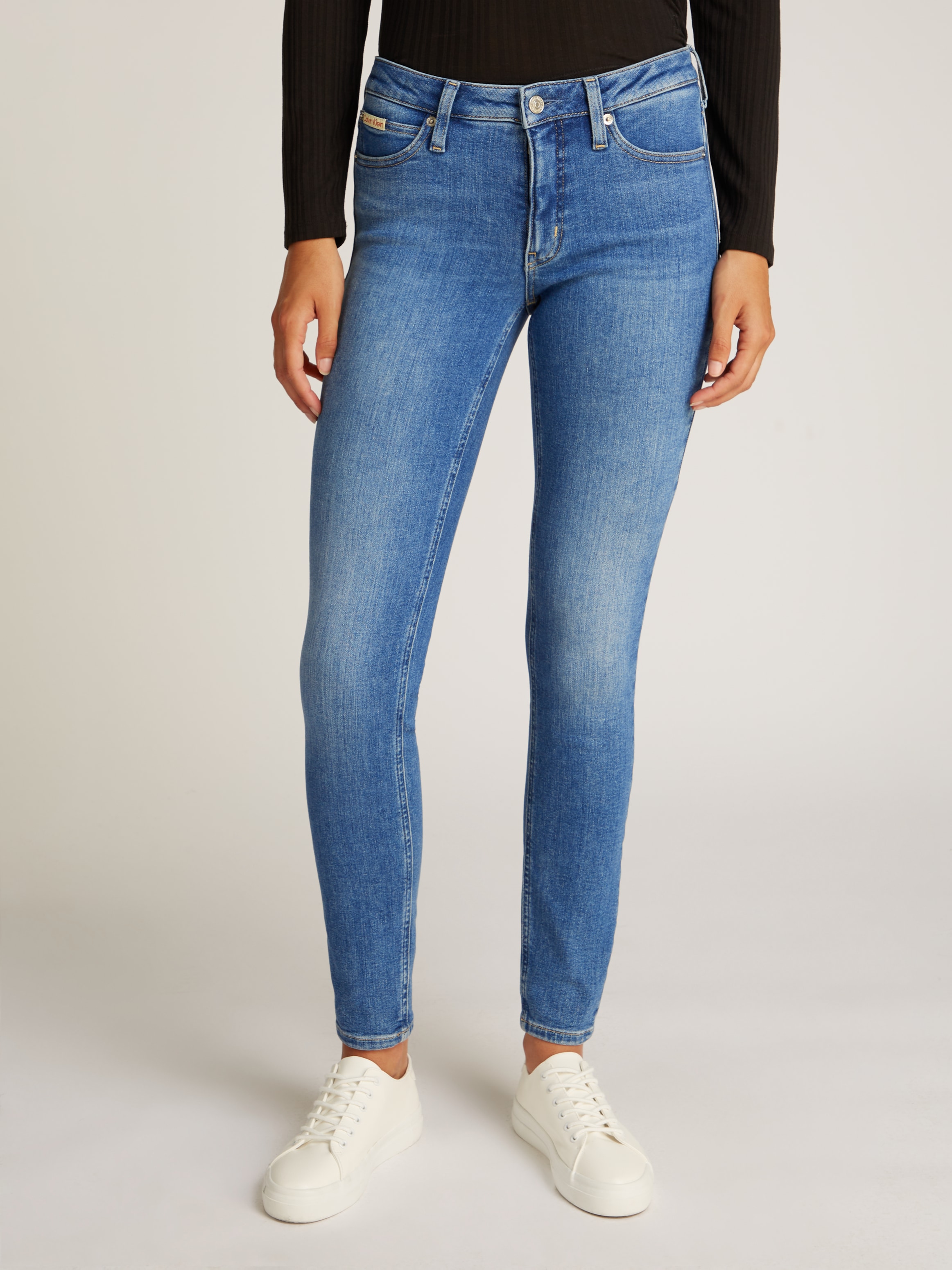 Calvin Klein Jeans Skinny-fit-Jeans "MID RISE SKINNY", mit stoned wash Opti günstig online kaufen