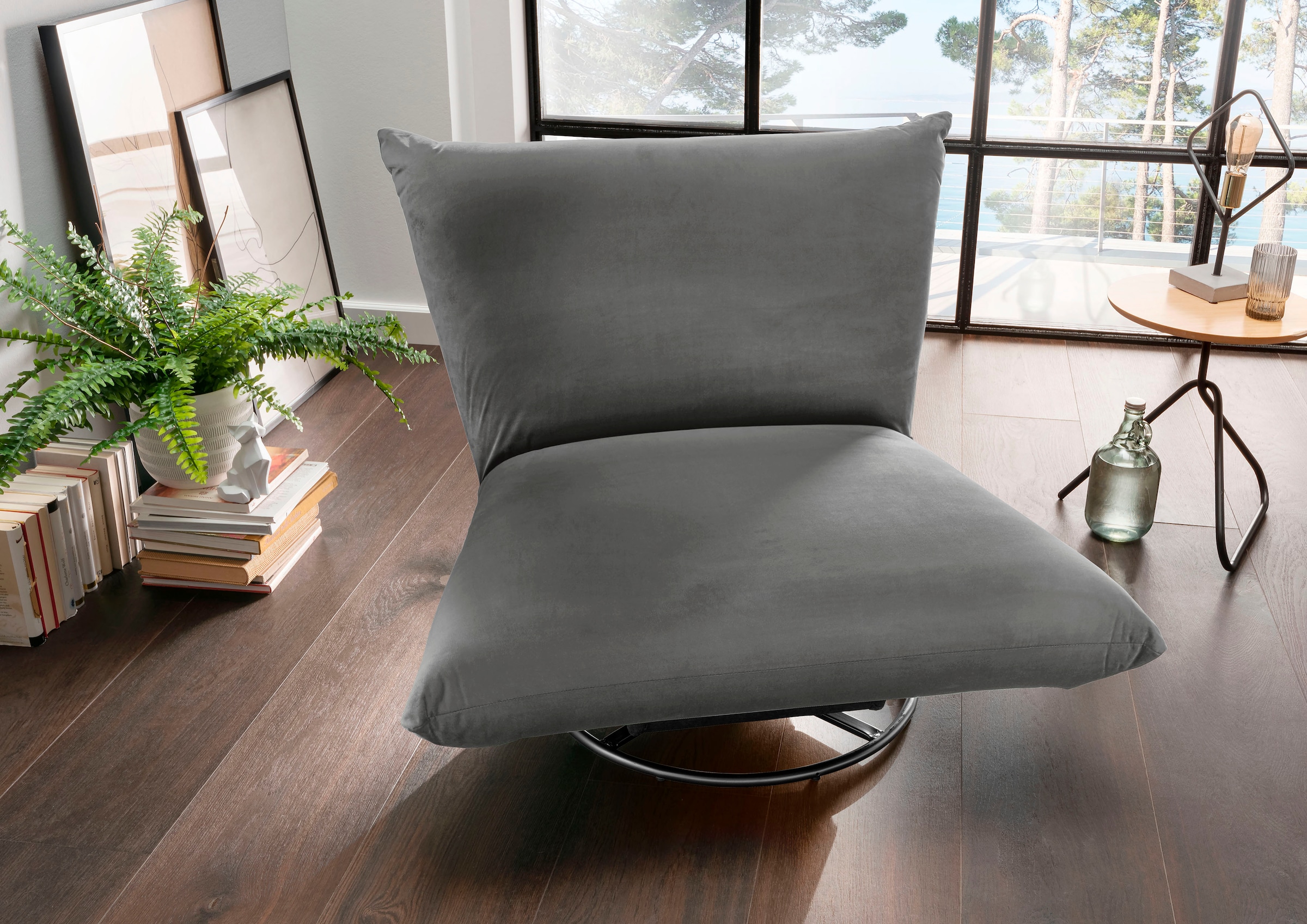 Home affaire Drehsessel "Cremona" 360 drehbar mit Metallfuß günstig online kaufen