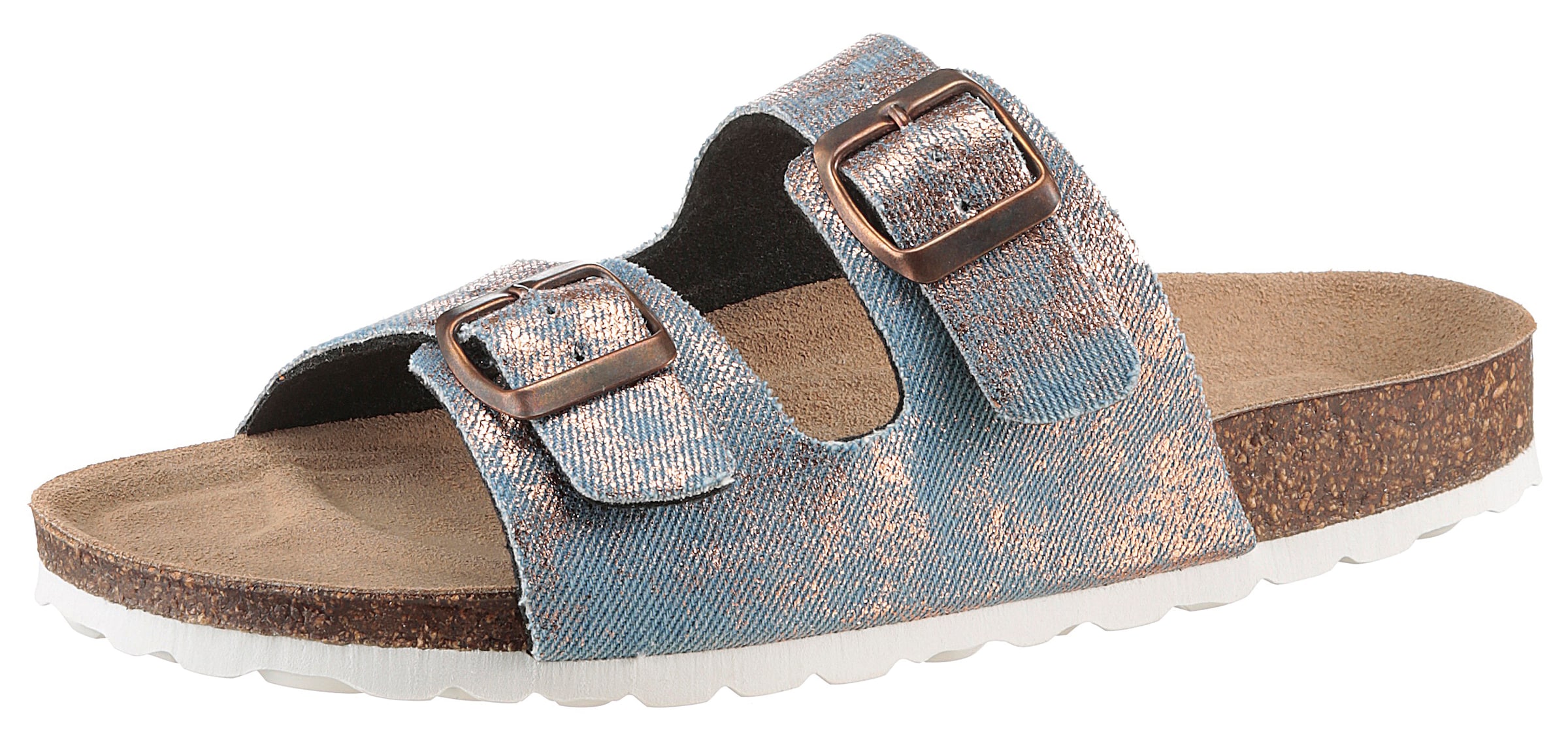 Aniston SHOES Pantolette, Sommerschuh, Strandschuh, Urlaubschuh, Metallic - NEUE KOLLEKTION