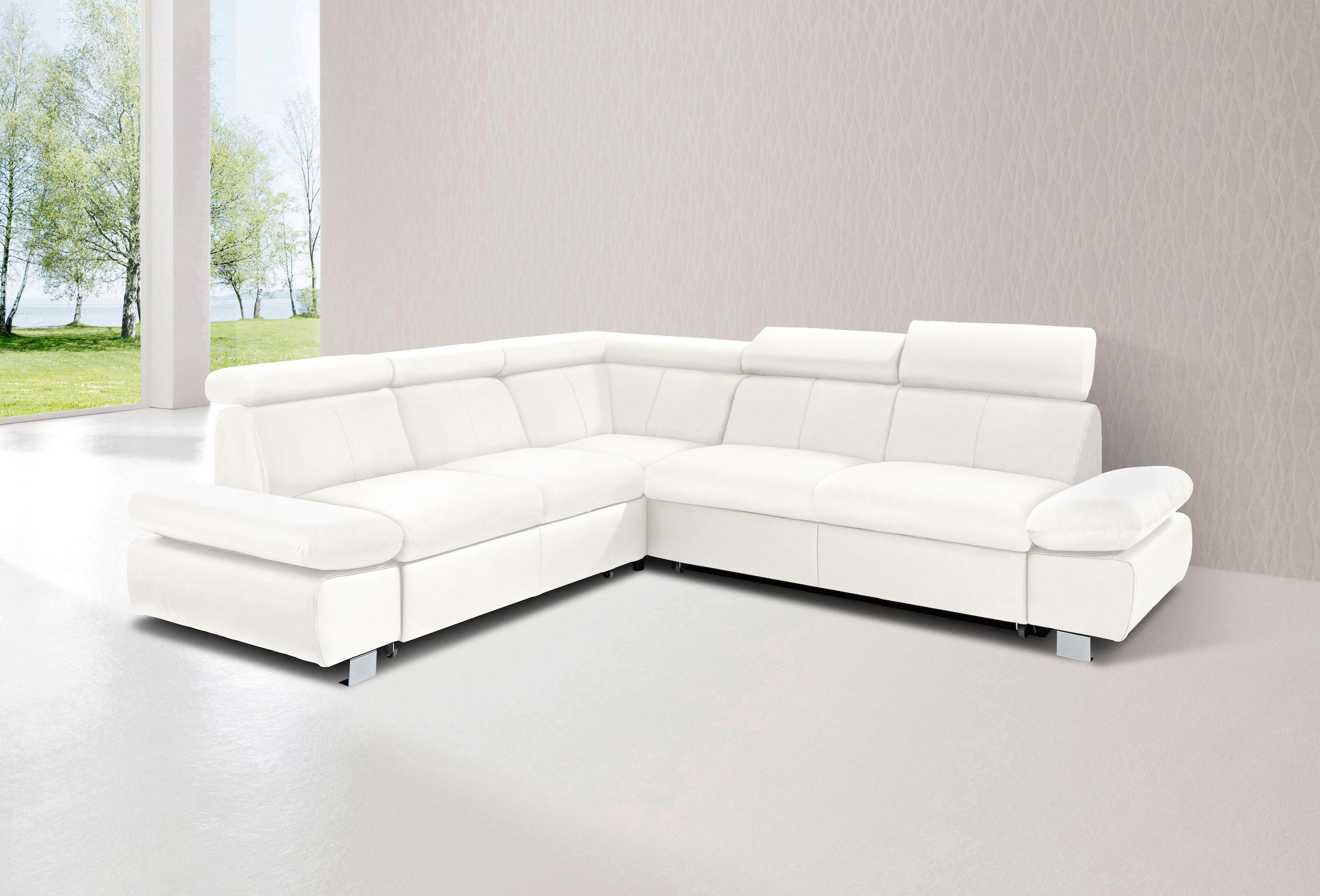 exxpo - sofa fashion Ecksofa "Happy, modern und bequem, L-Form", inkl. Kopf günstig online kaufen