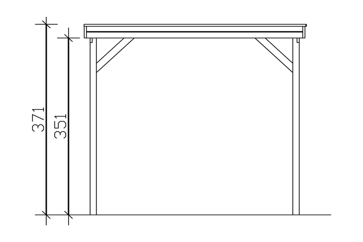 Skanholz Einzelcarport »Caravan-Friesland«, 355 cm, dunkelgrau