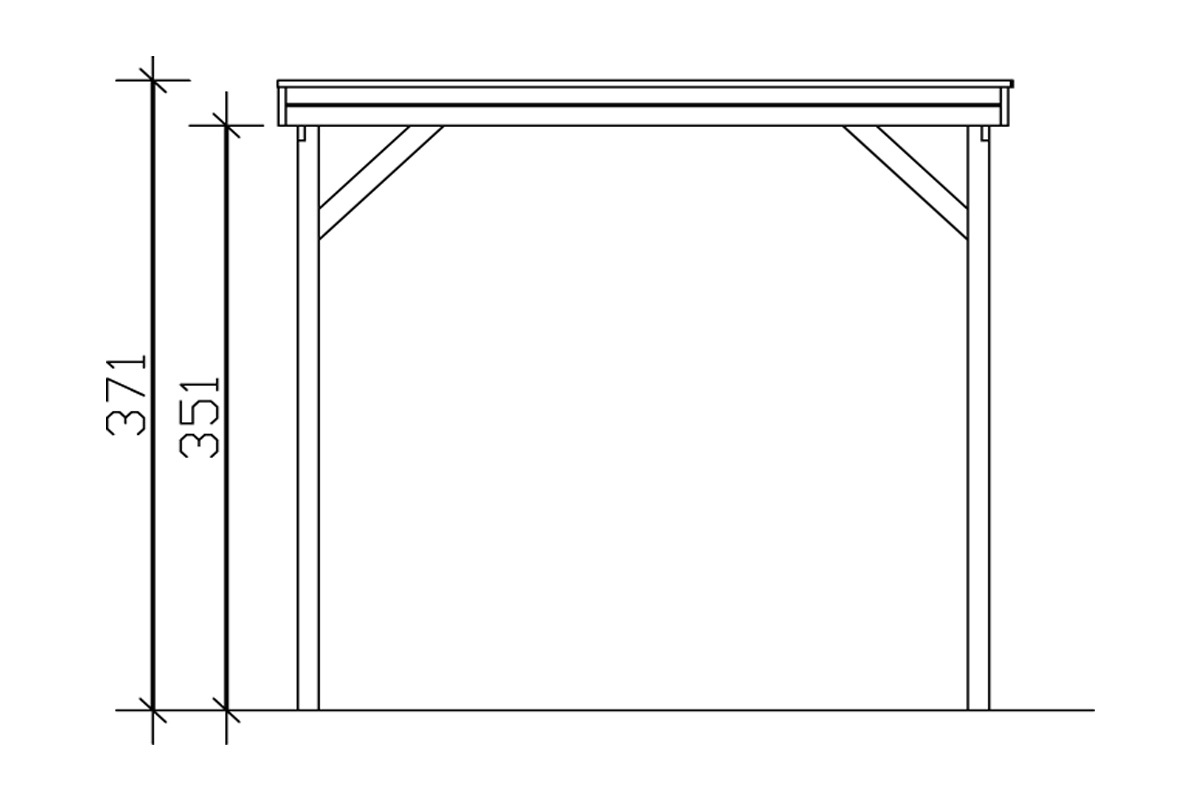 Skanholz Einzelcarport »Caravan-Friesland«, Fichtenholz, 355 cm, dunkelgrau