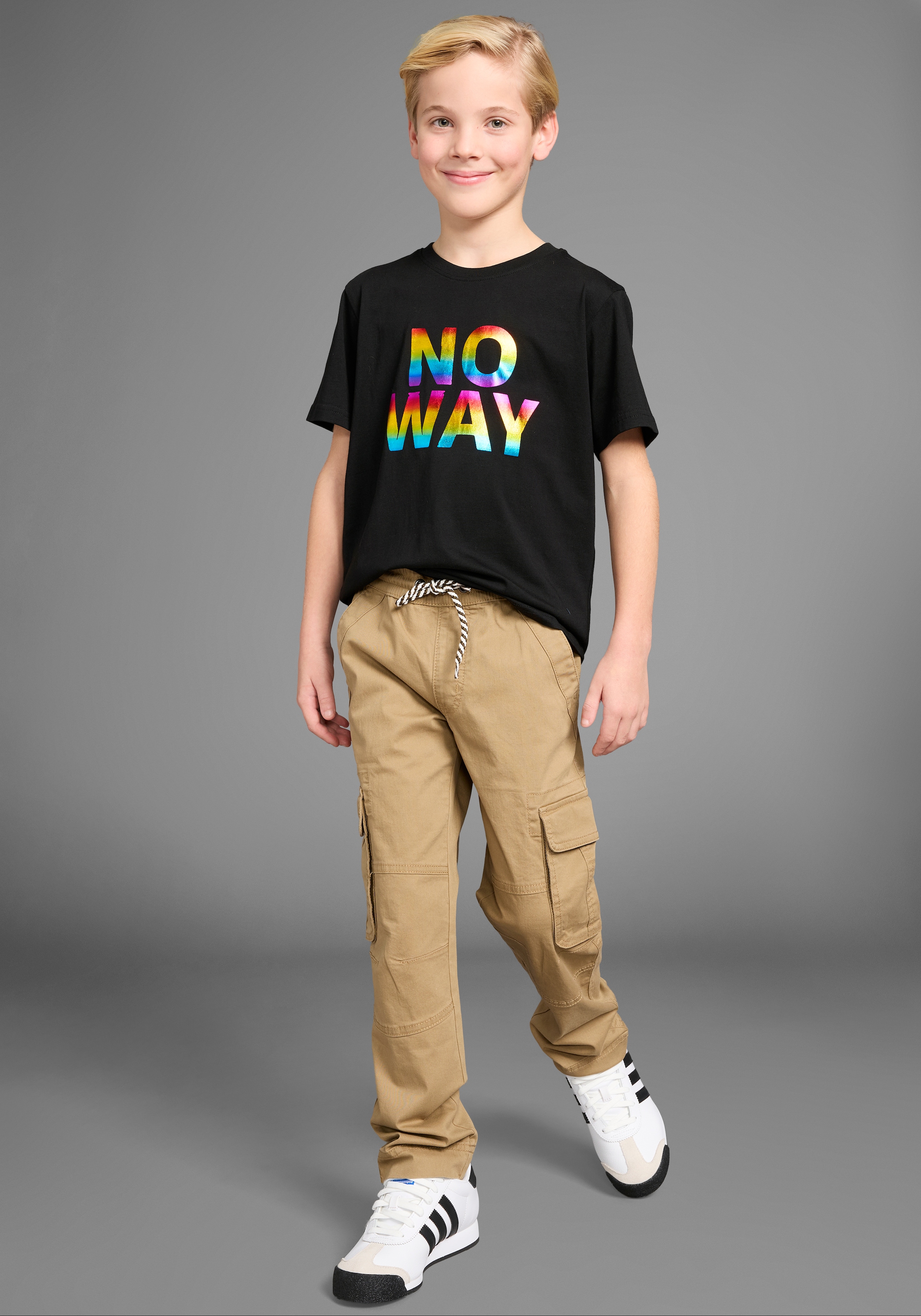 KIDSWORLD T-Shirt »Sprücheshirt: NO WAY«, mit coolem Foliendruck