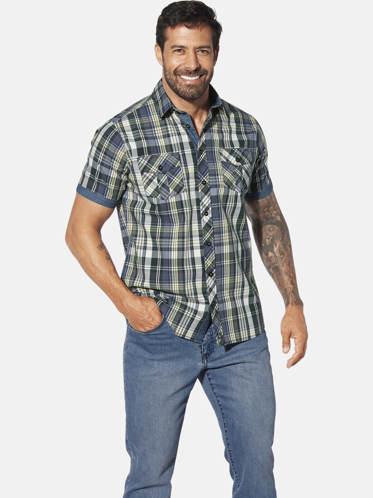 Jan Vanderstorm Kurzarmhemd "Kurzarmhemd RUNKAR" günstig online kaufen