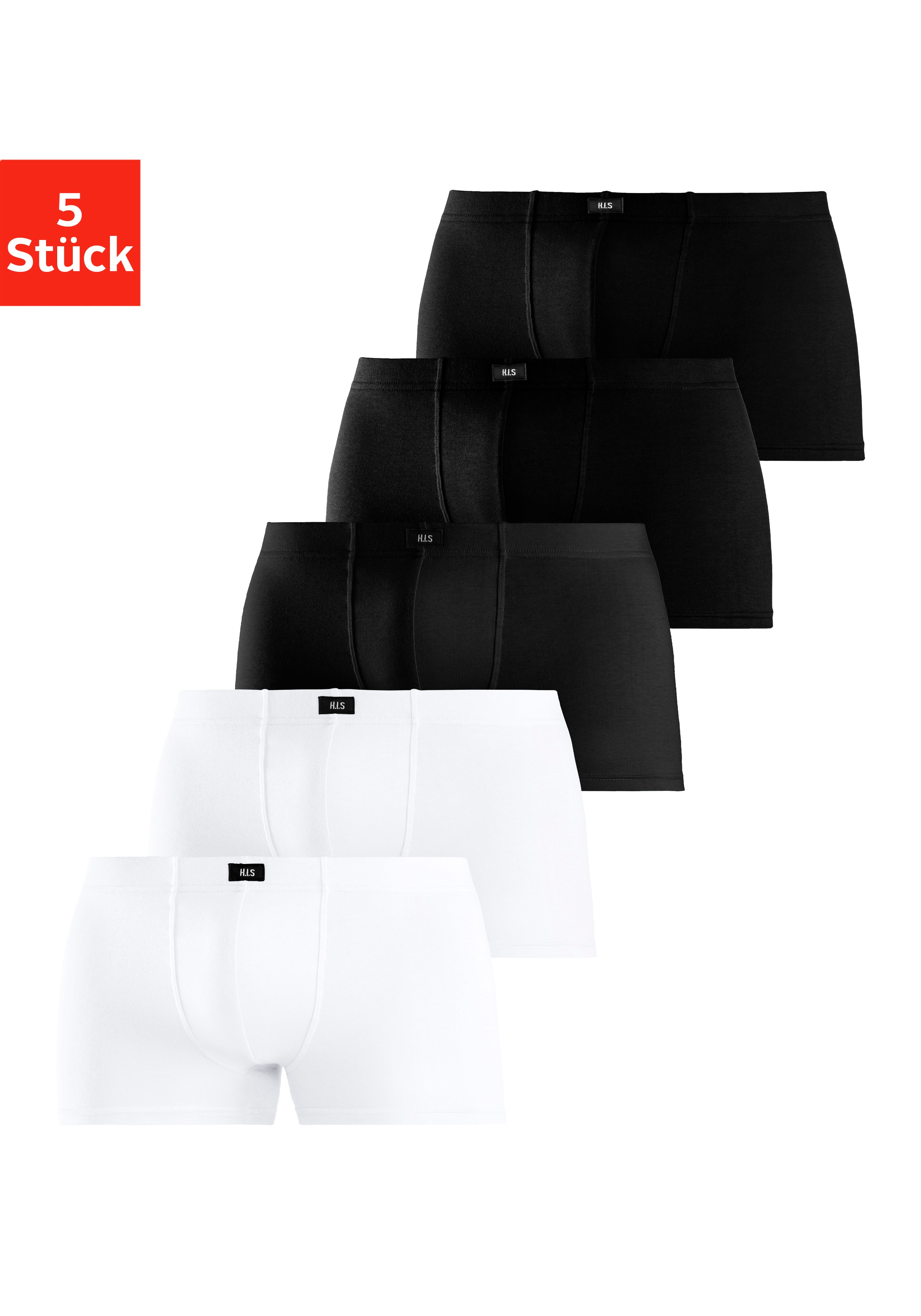 H.I.S Boxer "Boxershorts für Herren" Packung, 5 Stk. aus Baumwolle