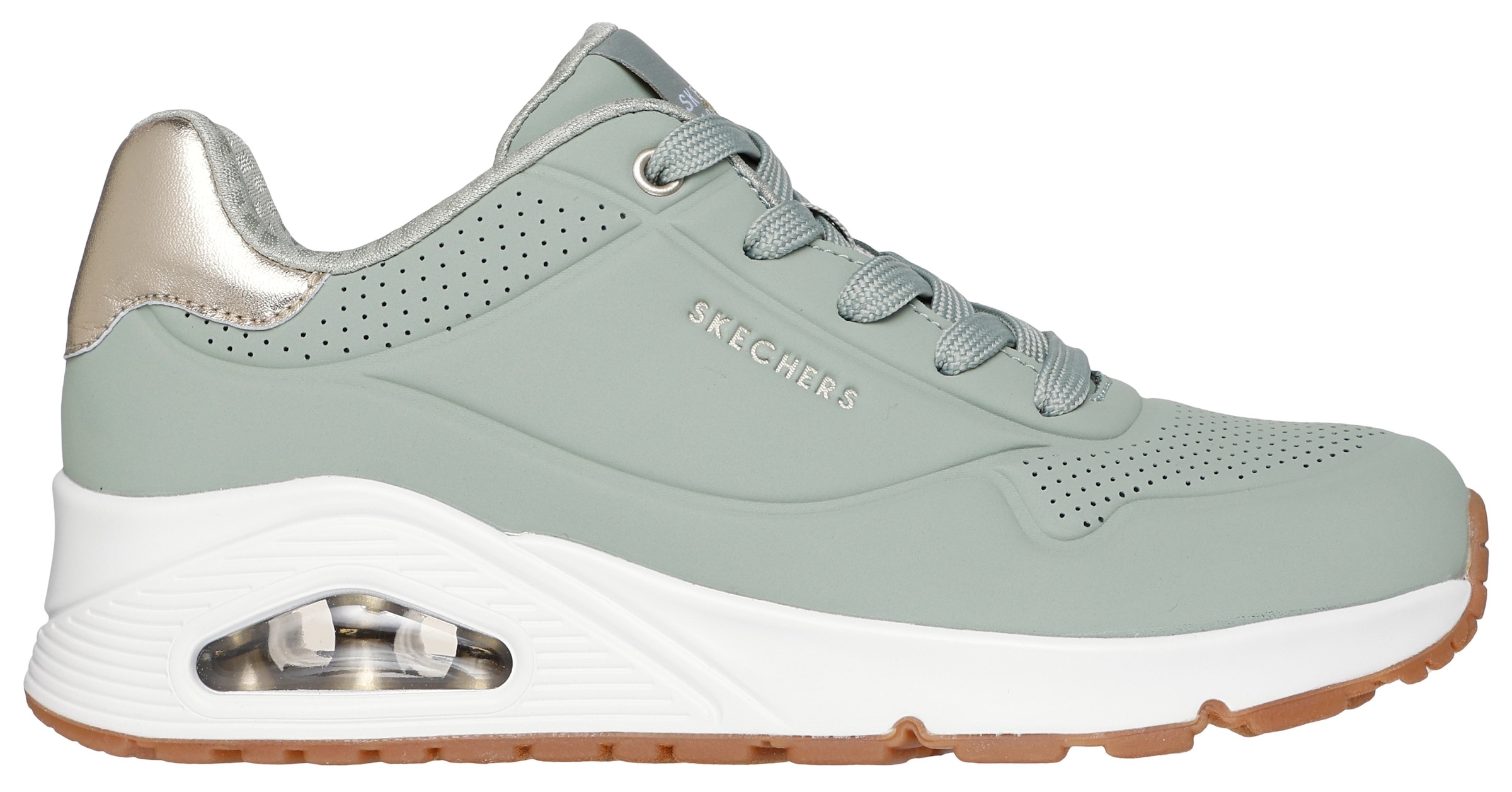 Skechers Sneaker »UNO GOLDEN AIR«, Freizeitschuh, Halbschuh, Schnürschuh mit Metallic-Einsatz