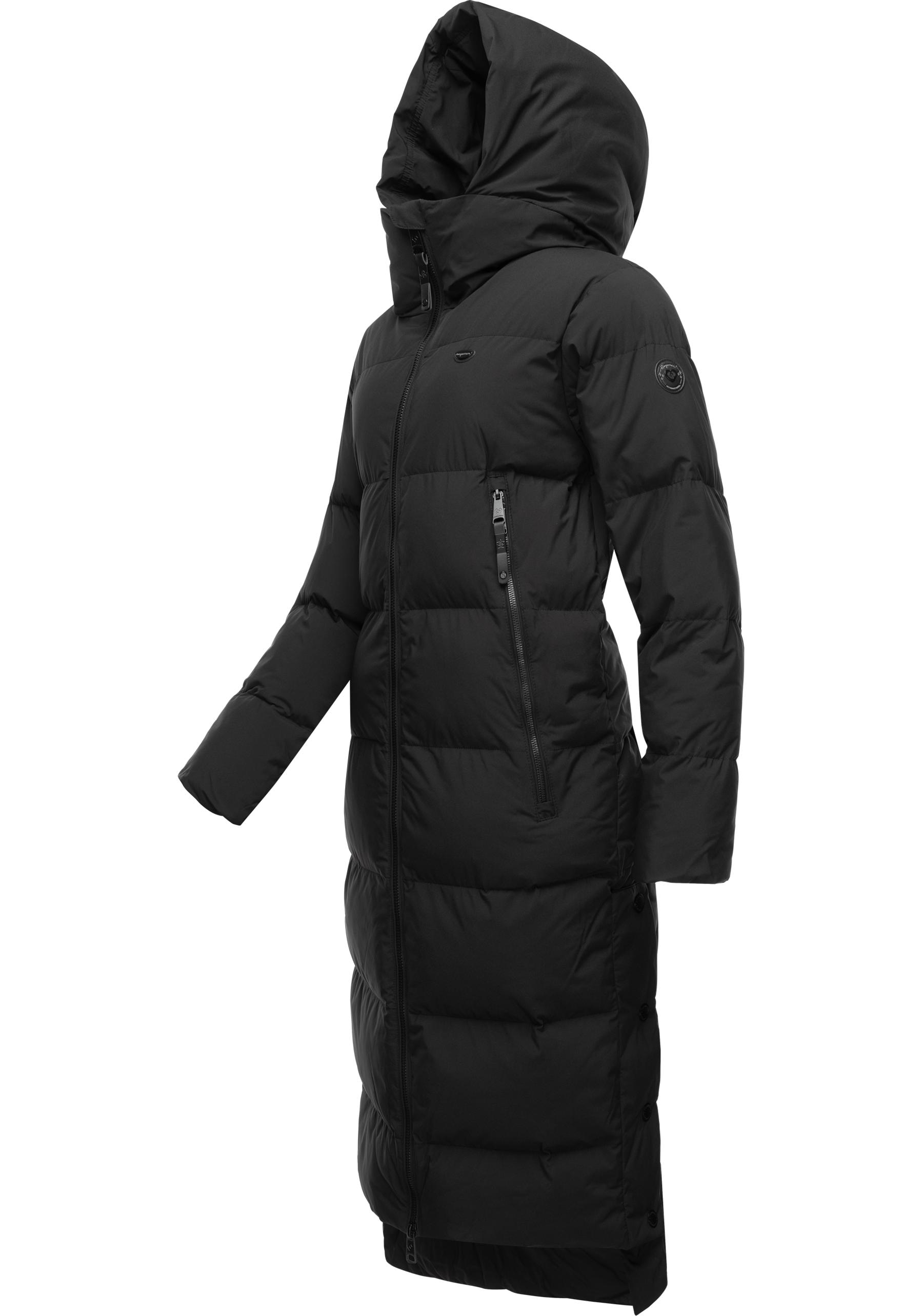 Ragwear Wintermantel »Patrise«, Extralanger Damen Winter Steppmantel mit Gehschlitzen