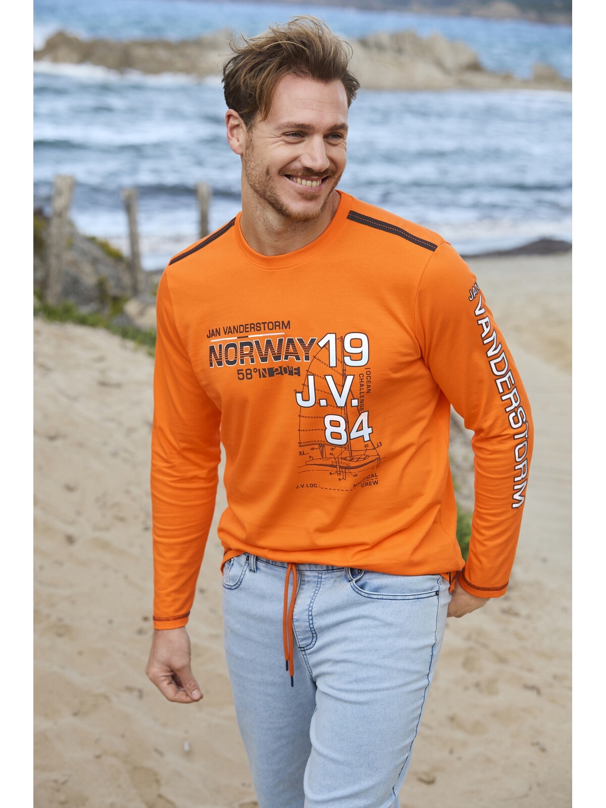 Jan Vanderstorm Langarm-Poloshirt »Langarmshirt BERTULI«