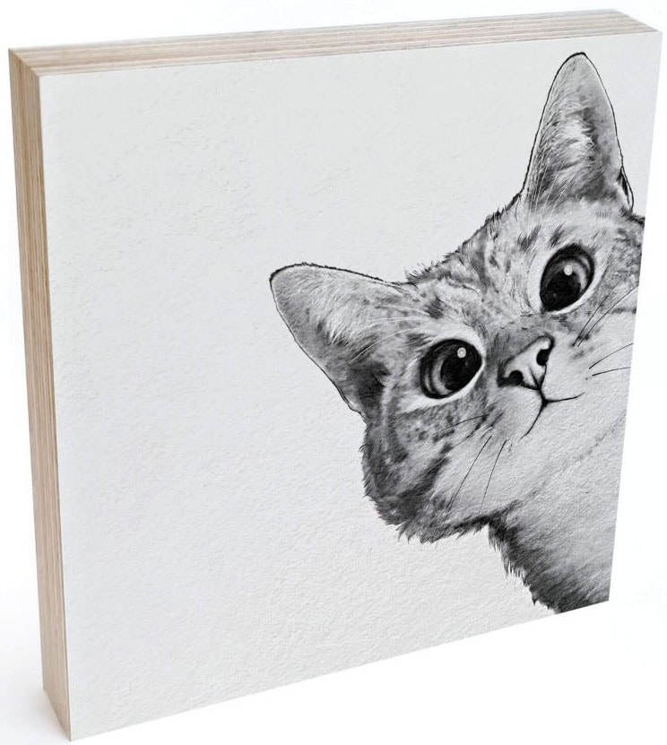 Wall-Art Holzbild »Tischdeko Katze | Holzdeko«, BAUR bestellen St.) (1