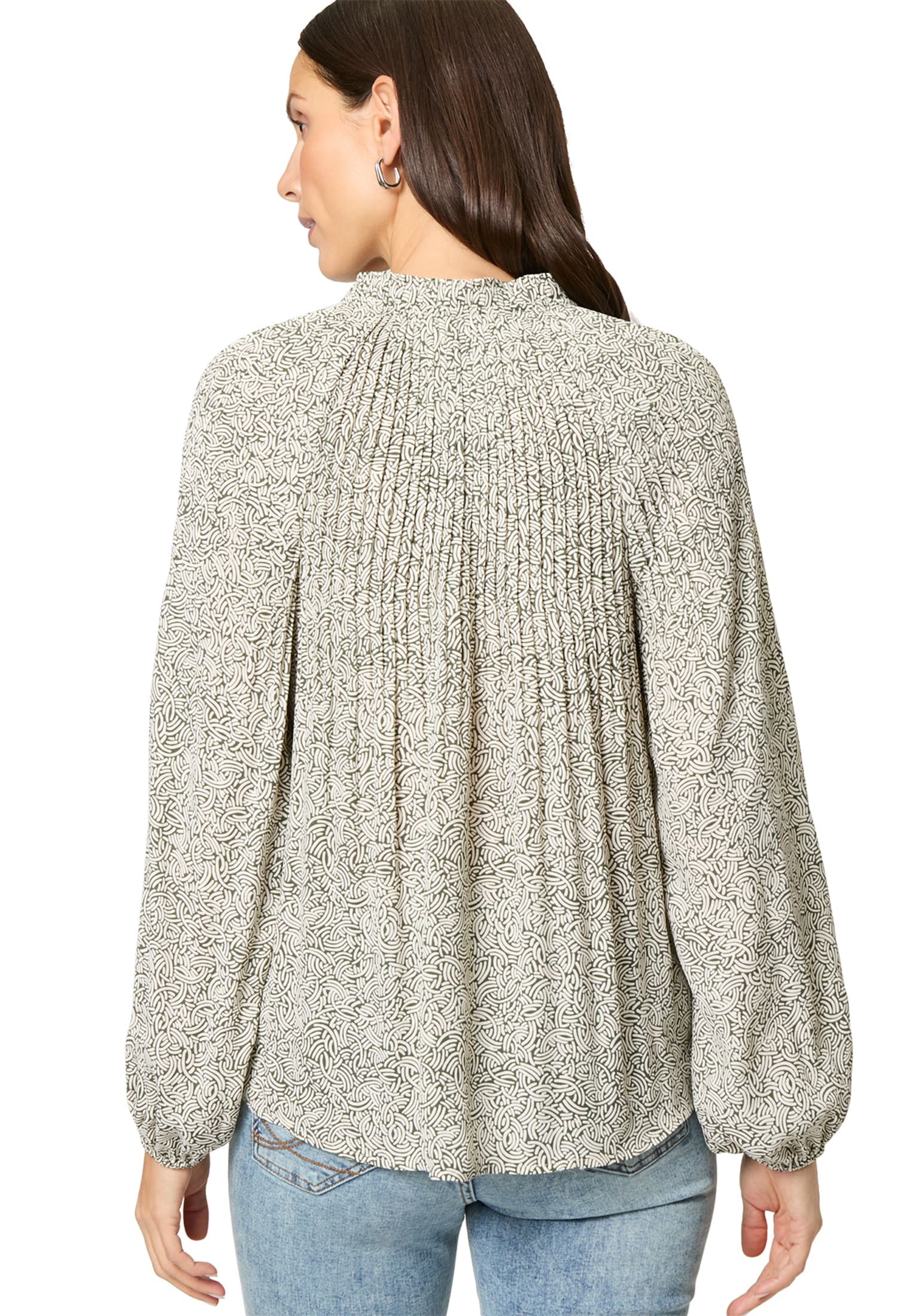 Zero Klassische Bluse »zero Bluse mit Bindedetail und Druck«