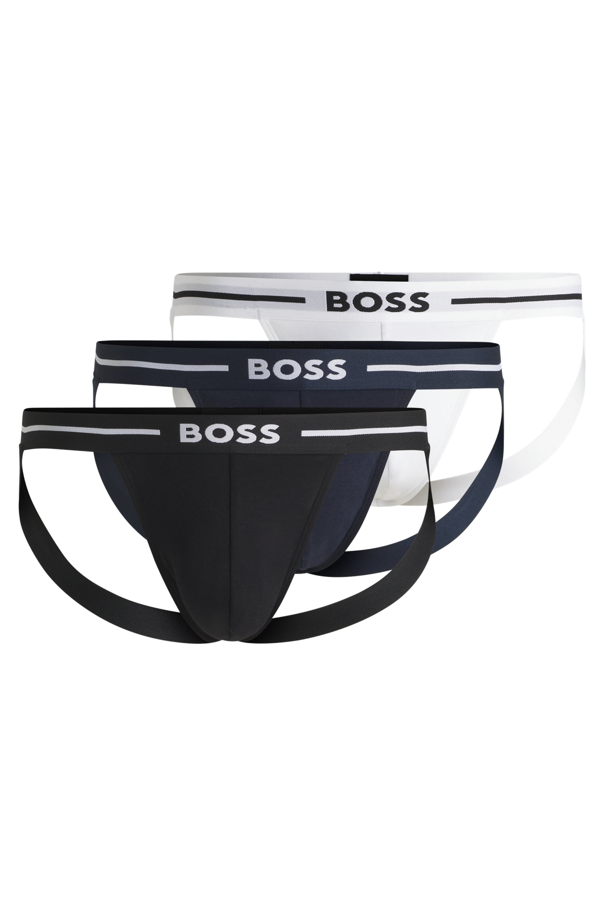 BOSS Hüftslip »Jockstrap 3P Bold«, (Packung, 3 St., 3er), mit BOSS Schriftzug