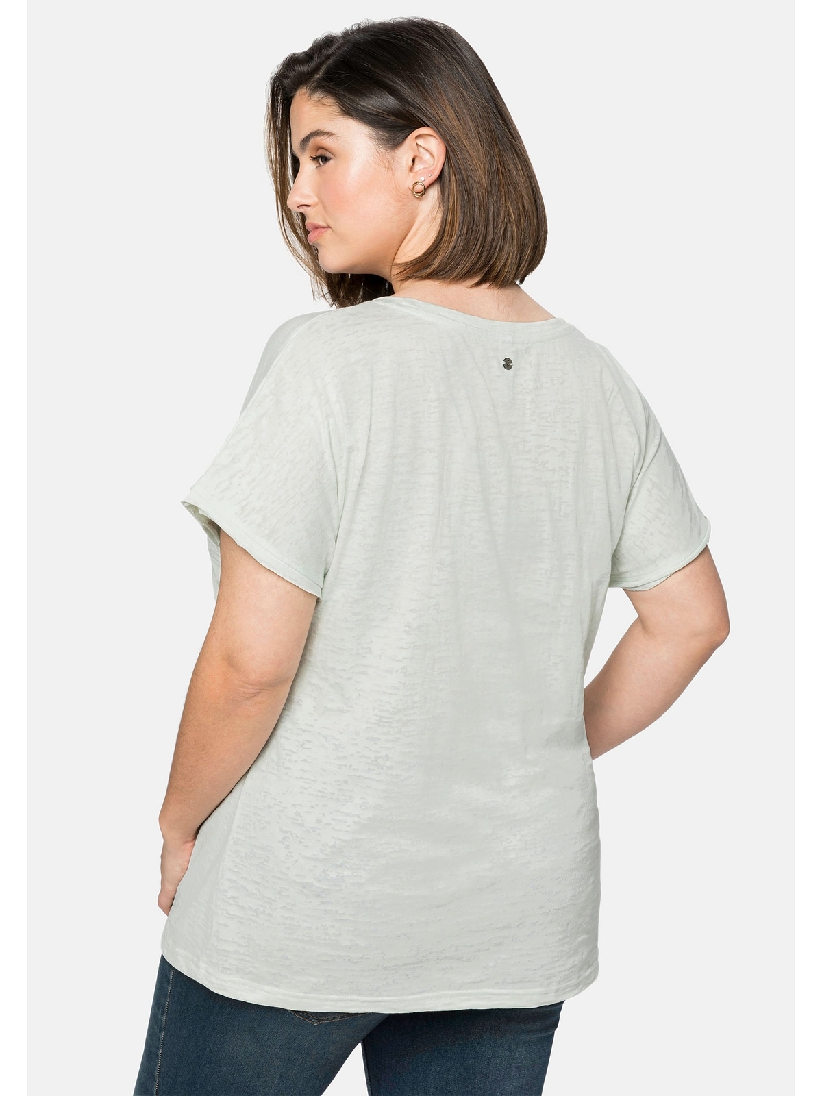BAUR mit Größen«, leicht »Große | T-Shirt transparent für Sheego Ausbrennermuster, kaufen