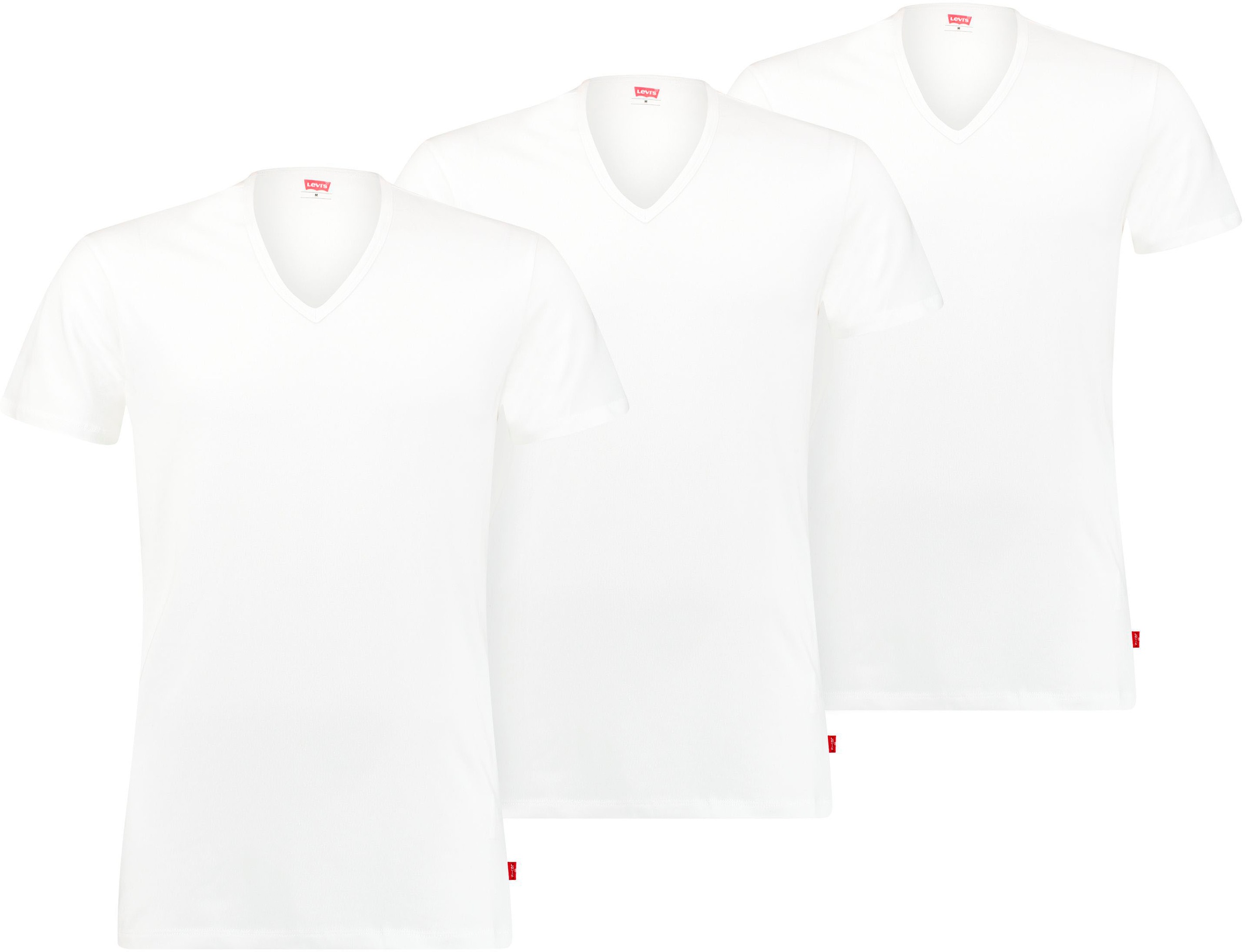Levi's® T-Shirt (3er-Pack) V-Ausschnitt, Kurzarm, Cotton-Mix, günstig online kaufen