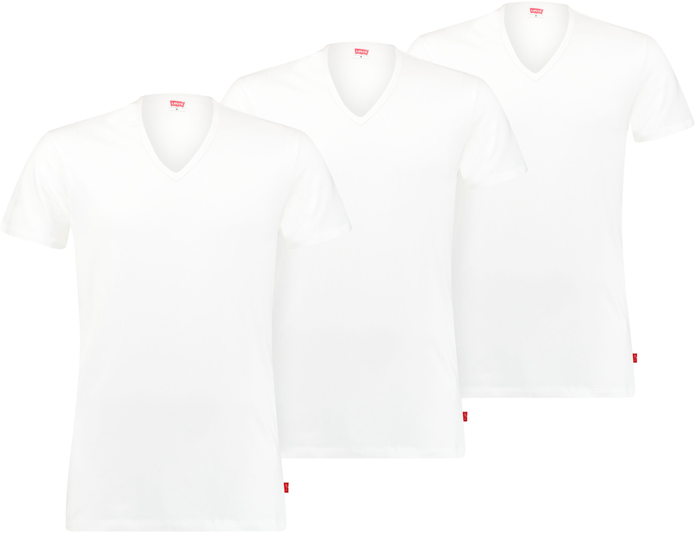 Levi's 3-er Set T-Shirt V-Ausschnitt Weiß günstig online kaufen