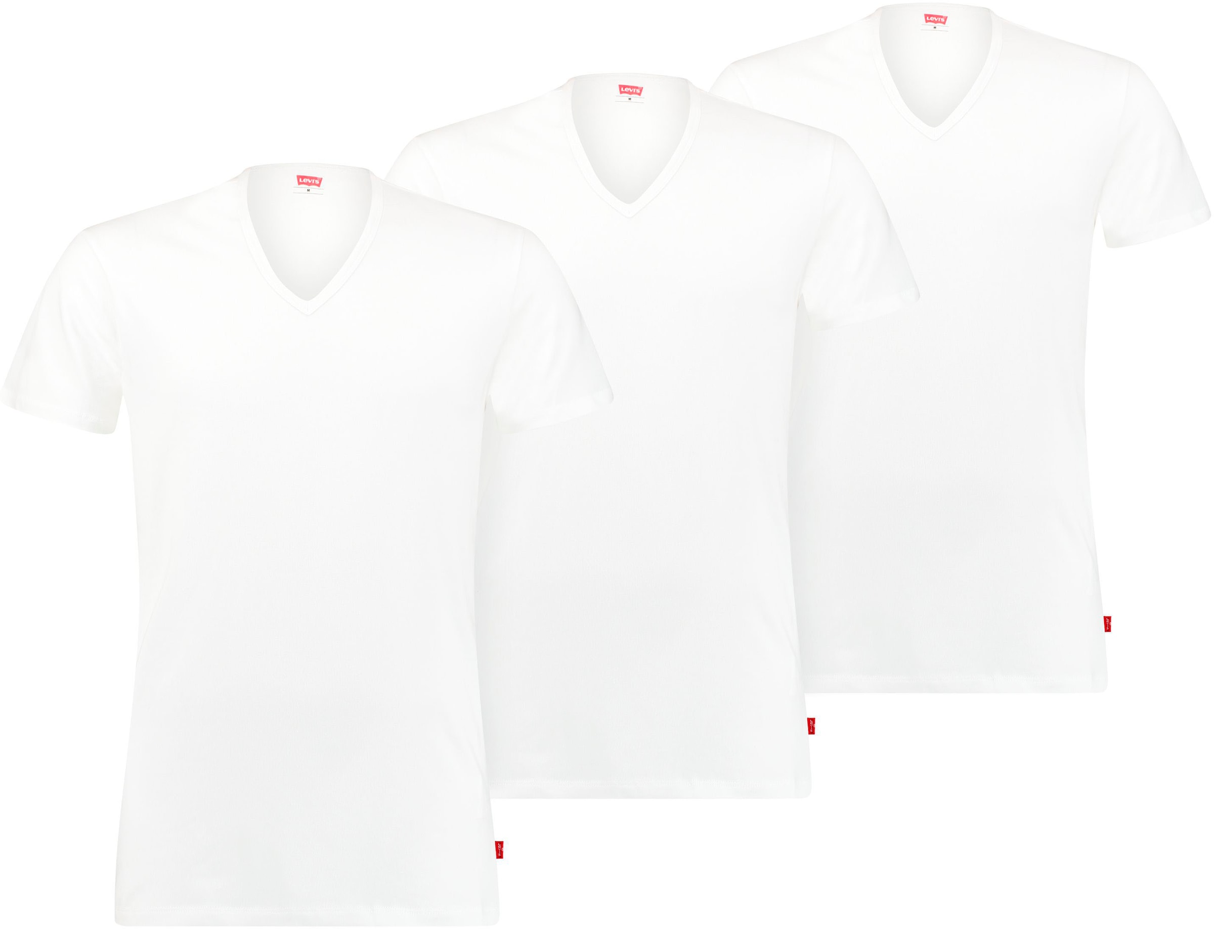 Levis T-Shirt Packung, 3er-Pack, V-Ausschnitt, Kurzarm, Cotton-Mix, elastis günstig online kaufen
