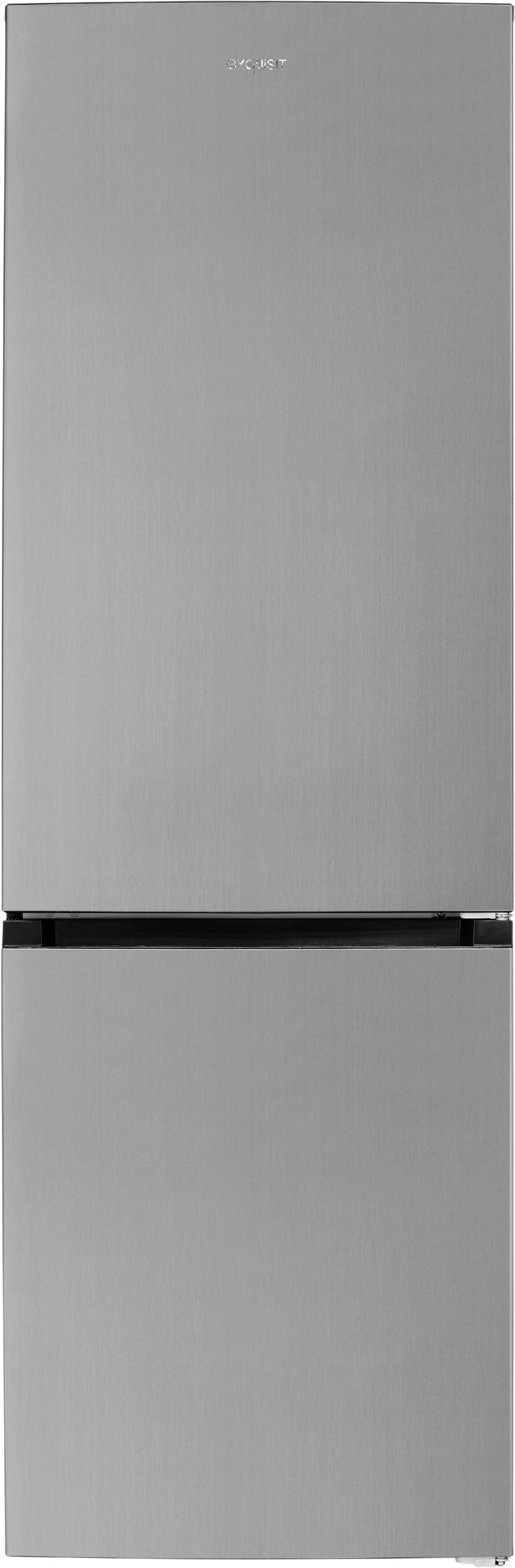 exquisit Kühl-/Gefrierkombination »KGC400-130-NF-040D inoxlook« 186 cm hoch 60 cm breit Humidity Box für optimale Feuchtigkeitsregulierung & kein Abtauen mehr