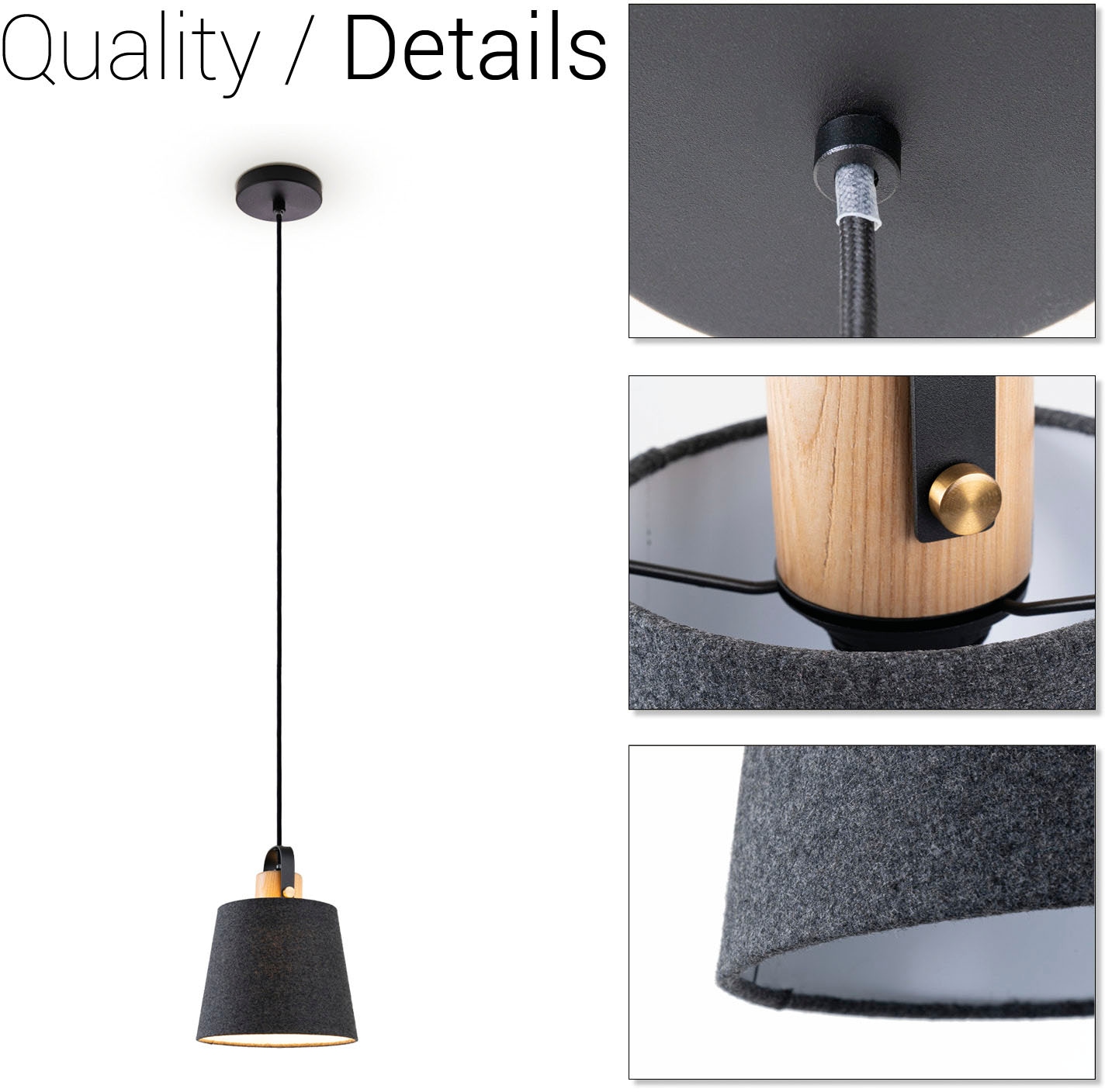 Paco Home Pendelleuchte »MARTA« E27 Wohnzimmer Stoffschirm Esszimmer E27 Industrial Design Kabel 1,5m