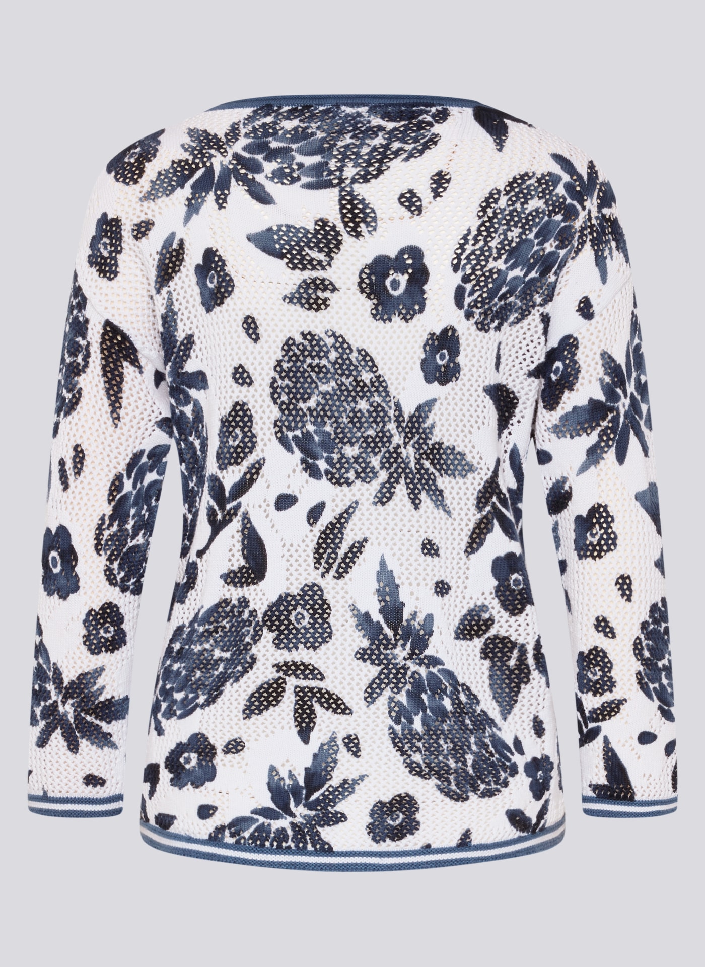 Rabe 3/4 Arm-Pullover im Häkel-Look