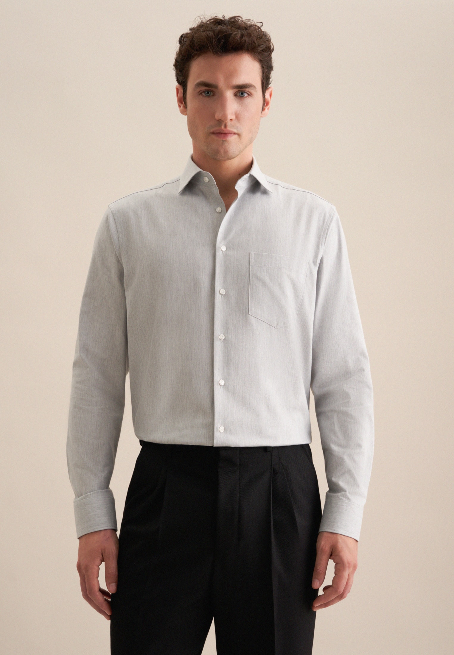 seidensticker Flanellhemd "Regular" Regular 1/1 Kentkragen Uni günstig online kaufen