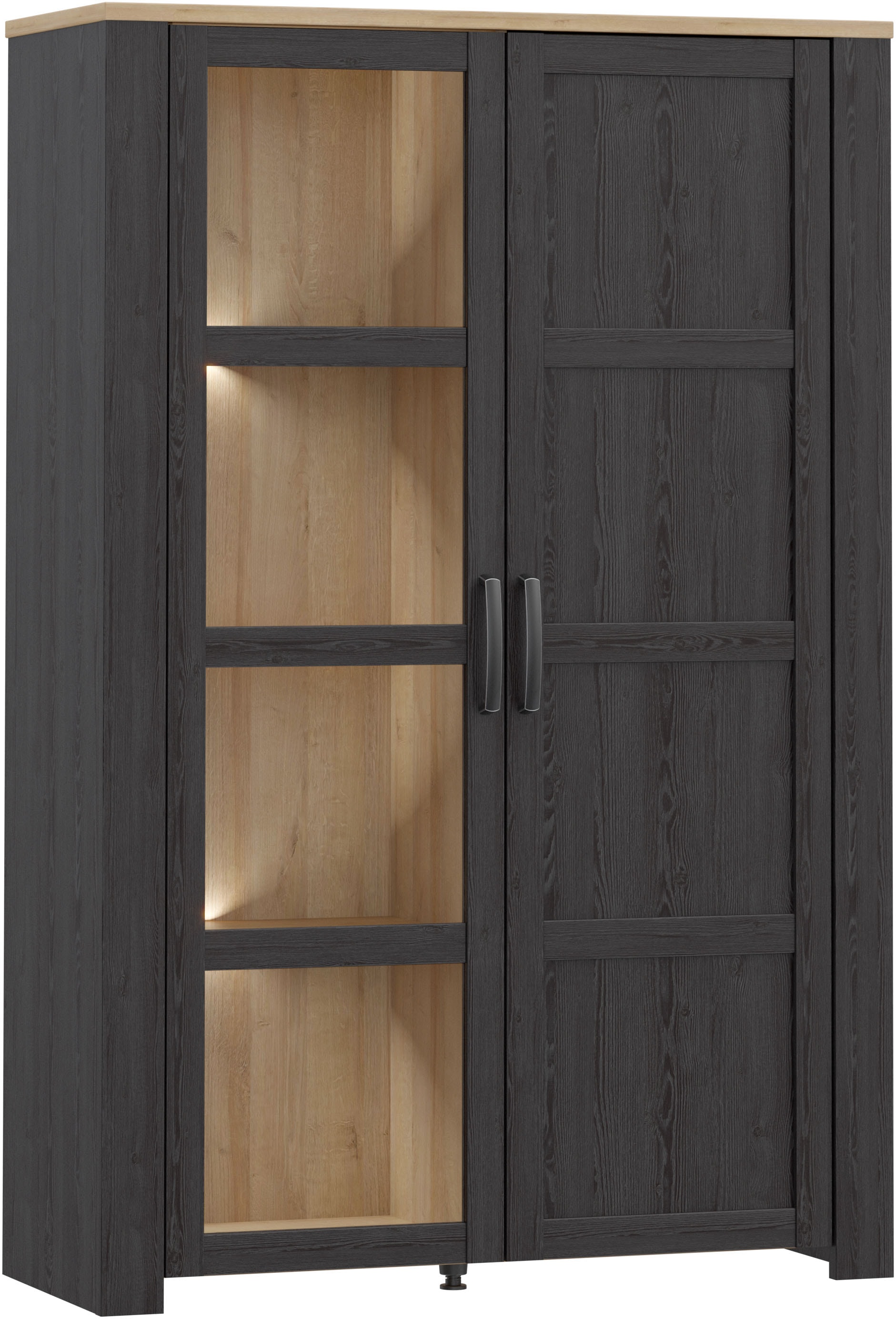 FORTE Highboard »Bohol, Vitrine mit Glastüre, viel Stauraum« B/H/T 106,4/160,6/42 cm Beleuchtung optional bestellbar