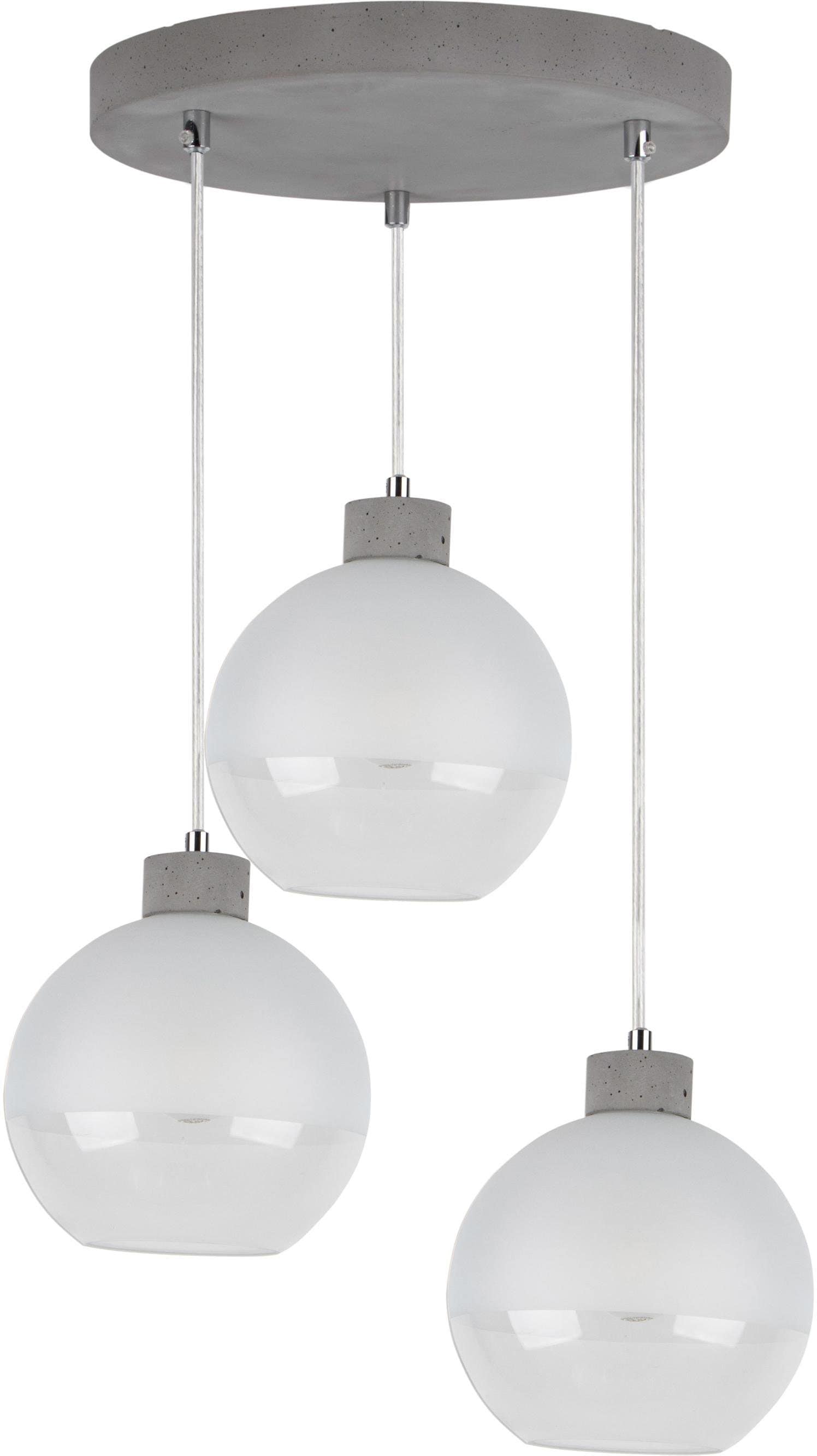 aus Schirme BAUR Pendelleuchte Light 3 echtem »FRESH«, Glas | Beton, halbsatinierte SPOT aus Hängeleuchte, flammig-flammig,