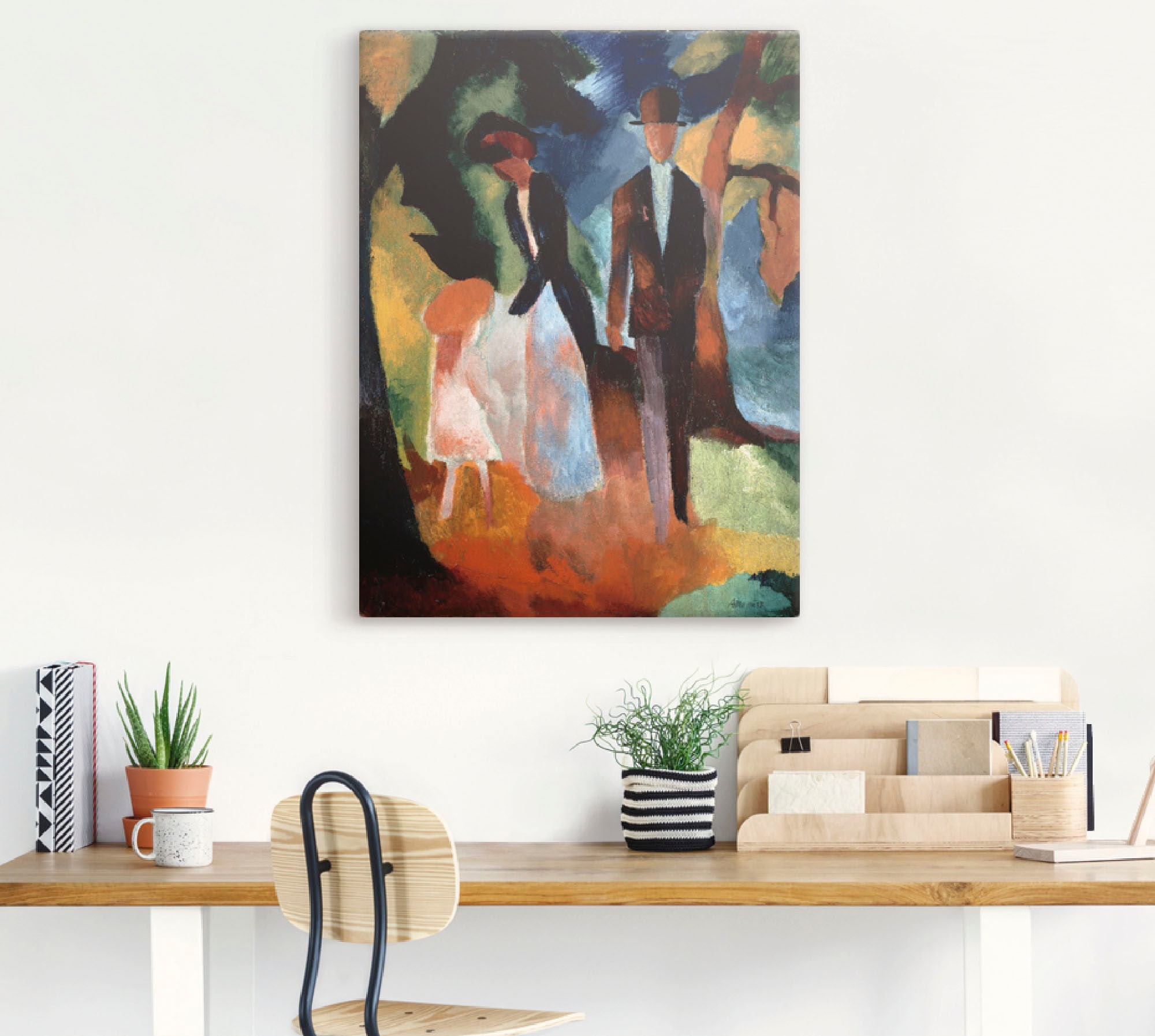 Artland Kunstdruck »Leute am blauen See«, Paar, (1 St.), als Leinwandbild, Wandaufkleber oder Poster in versch. Größen