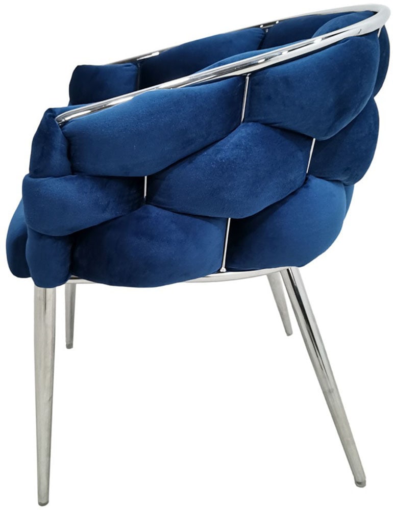 Kayoom Polsterstuhl »Stuhl Grace 125 2er-Set, Gestell aus Eisen, bequem gepolstert«, (Set), 2 St., Graziöses Design, absolutes Eye-Catcher, geflochtener Rücken