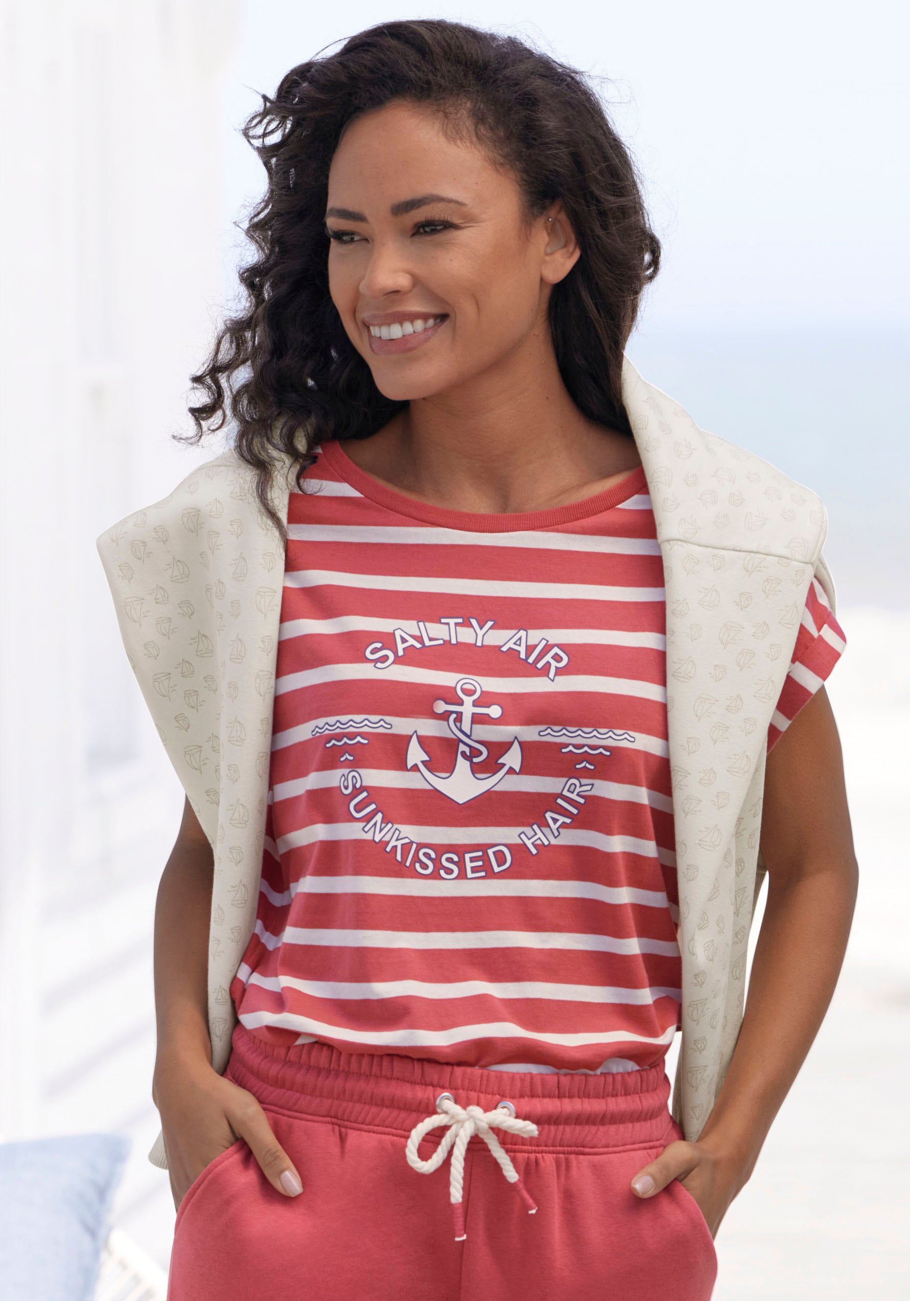 H.I.S T-Shirt 1 Stk. im maritimen Look mit Print, Loungewear