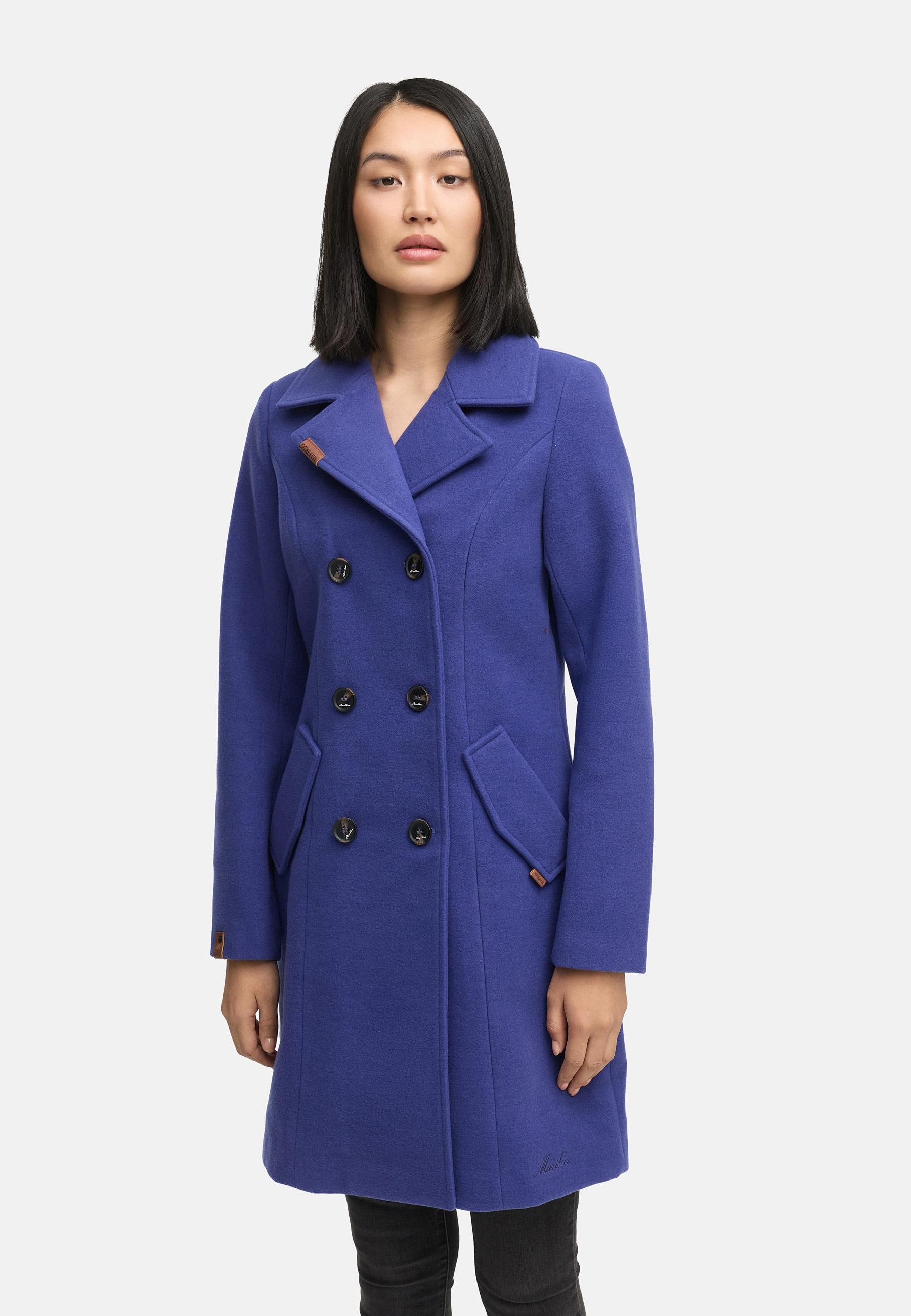 Marikoo Wollmantel »Nanakoo«, edler Damen Trenchcoat in Woll-Optik