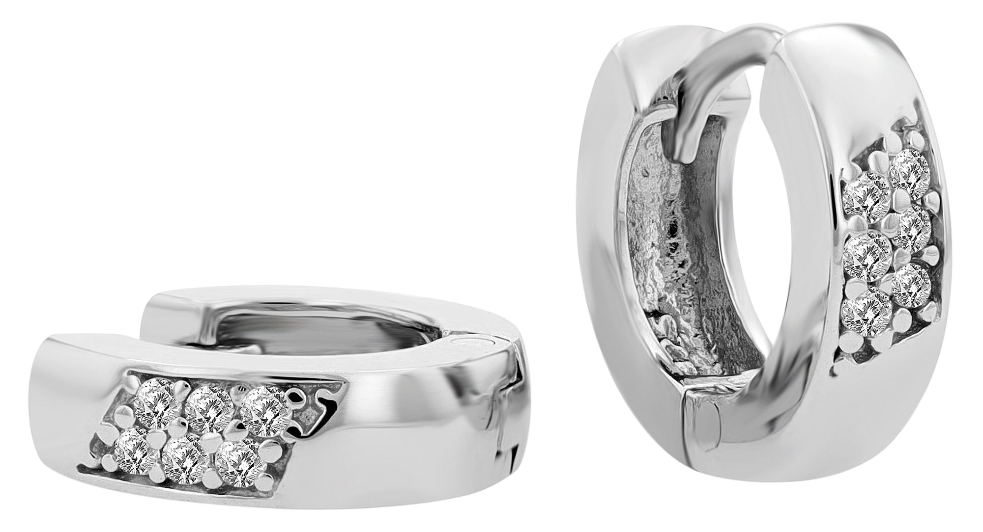 Adelia´s Klappcreolen "Ohrringe – Klappcreole aus 925 Silber mit Zirkonia" Eine schöne Geschenkidee für jeden Anlass