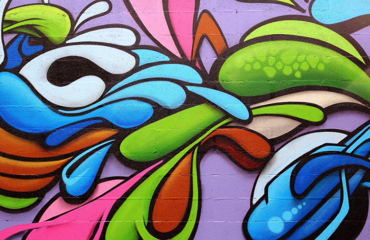 Papermoon Fototapete "GRAFFITI-DEKOR KUNST ABSTRAKT FANTASIE BUNTE STEIN WAND"