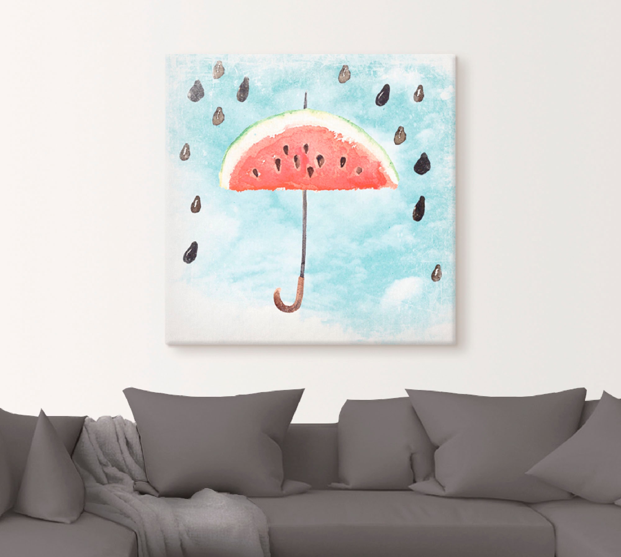 Artland Leinwandbild "Sommer Melonen Regen", Lebensmittel, (1 St.), auf Kei günstig online kaufen