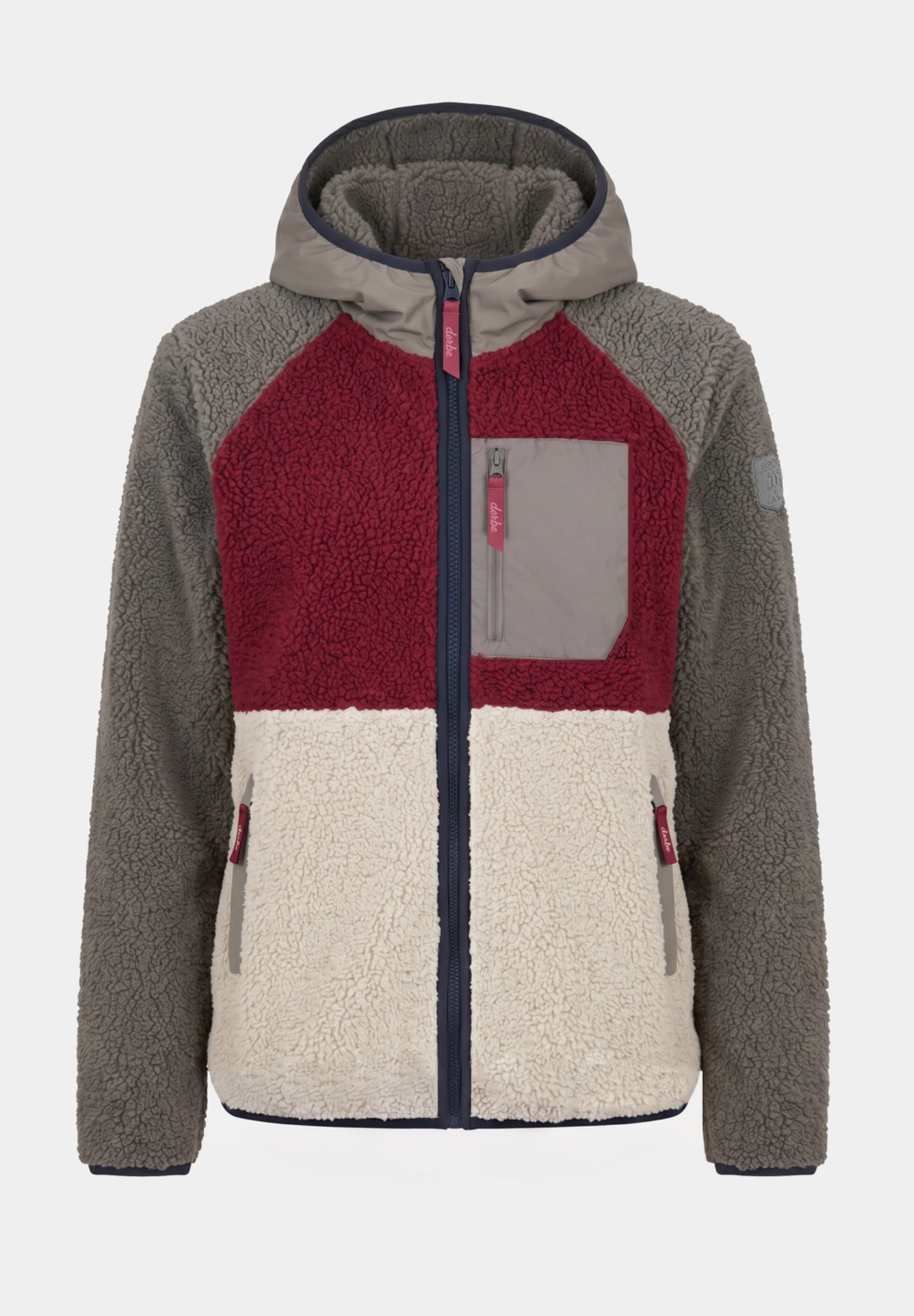 Derbe Fleecejacke »Kuschelby Colorblocking« Teddyfleece, Colorblocking, Kapuze, Reißverschlusstaschen