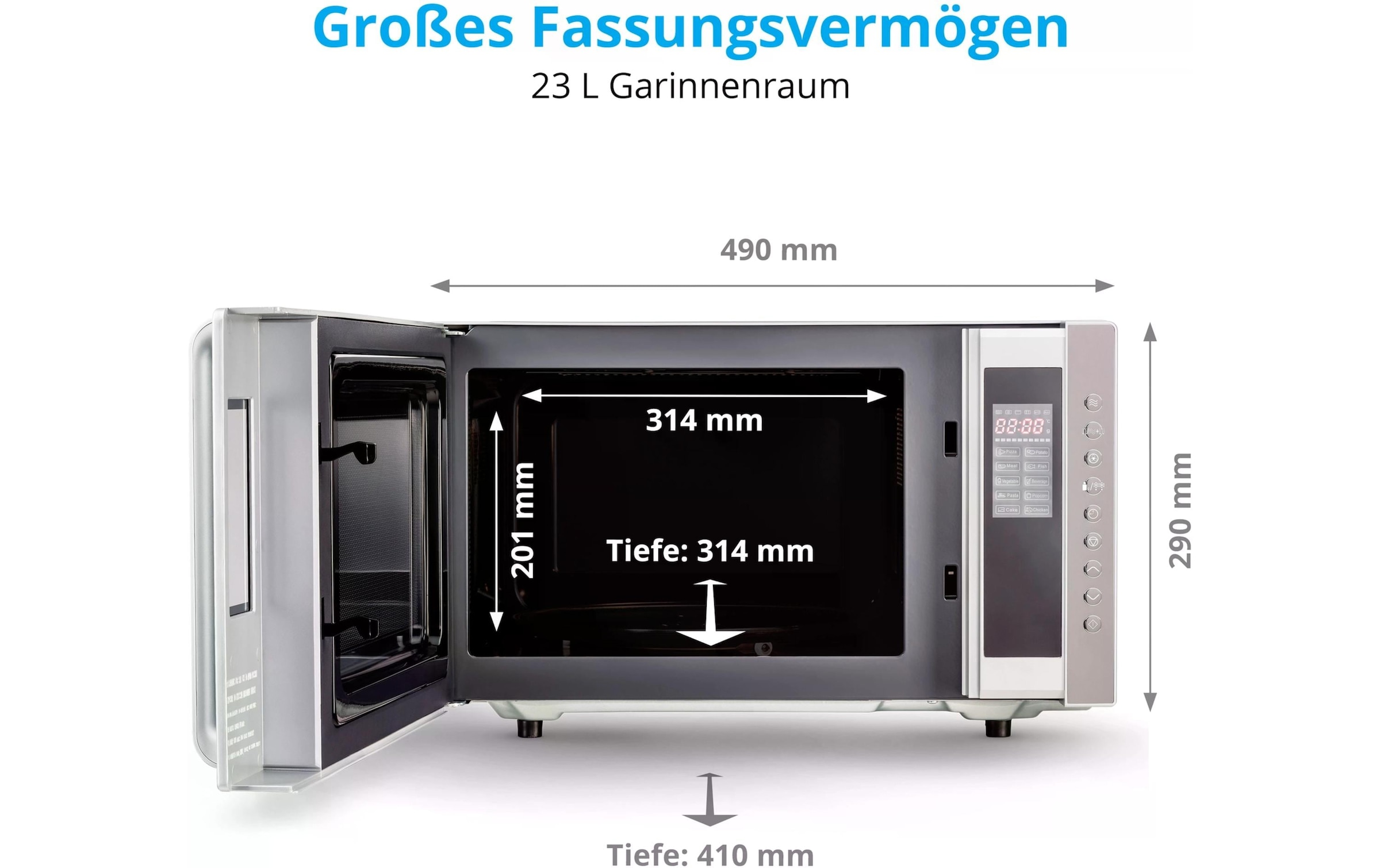 Medion® Mikrowelle »mit Grill MD 17495 Grau« Grill | Heißluft | Mikrowelle 800 W