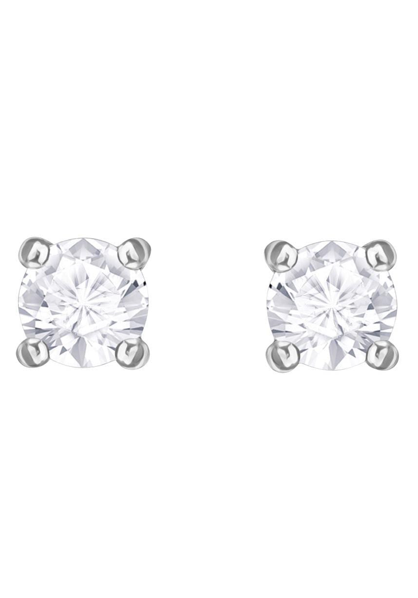 Swarovski »Attract weiss Kristallen Paar rhodiniert Round 5408436« Ohrstecker Swarovski® mit