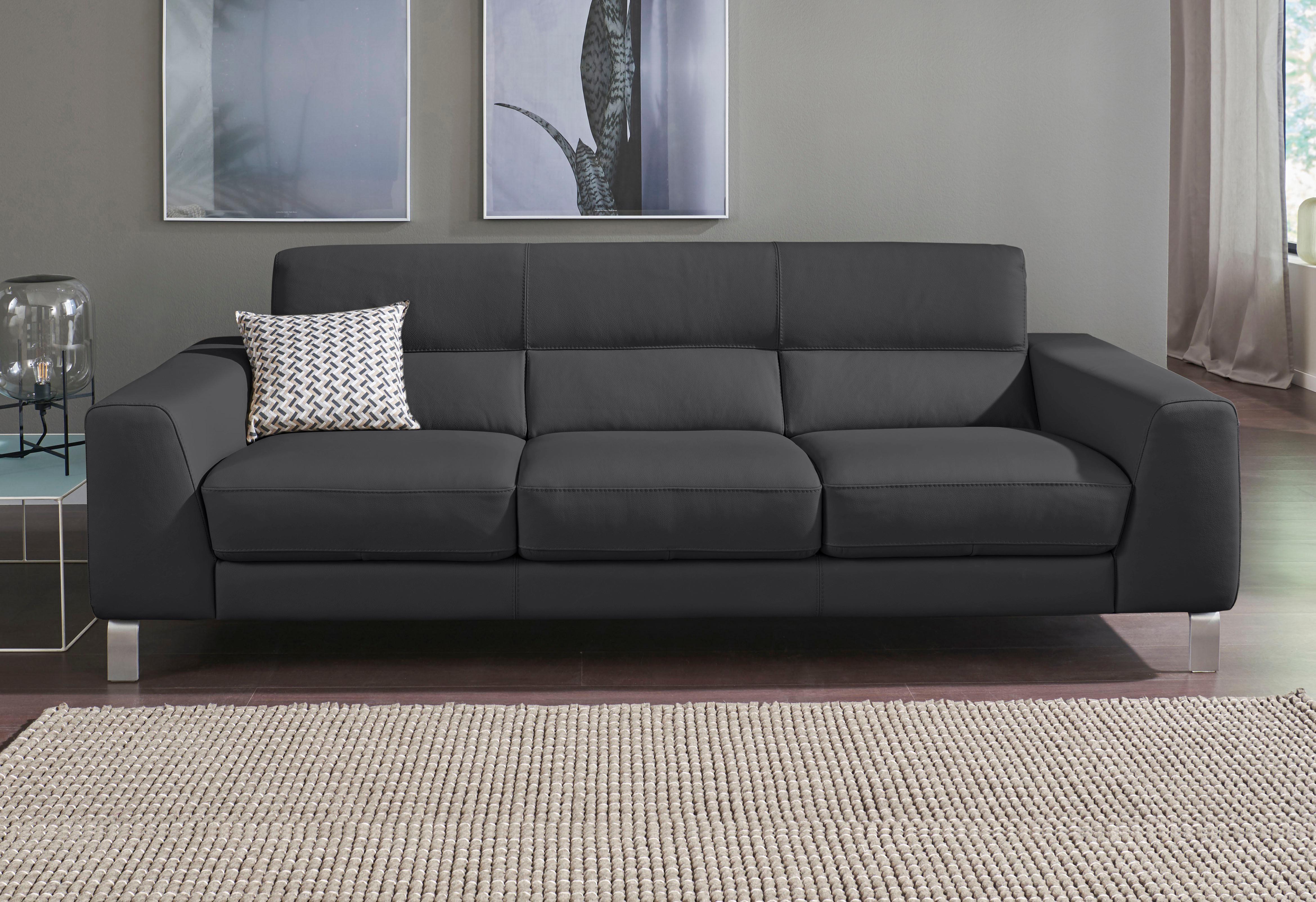 CALIA ITALIA 3-Sitzer "Simon, toller Sitzkomfort, italienisches Designsofa" in zwei Lederqualitäten