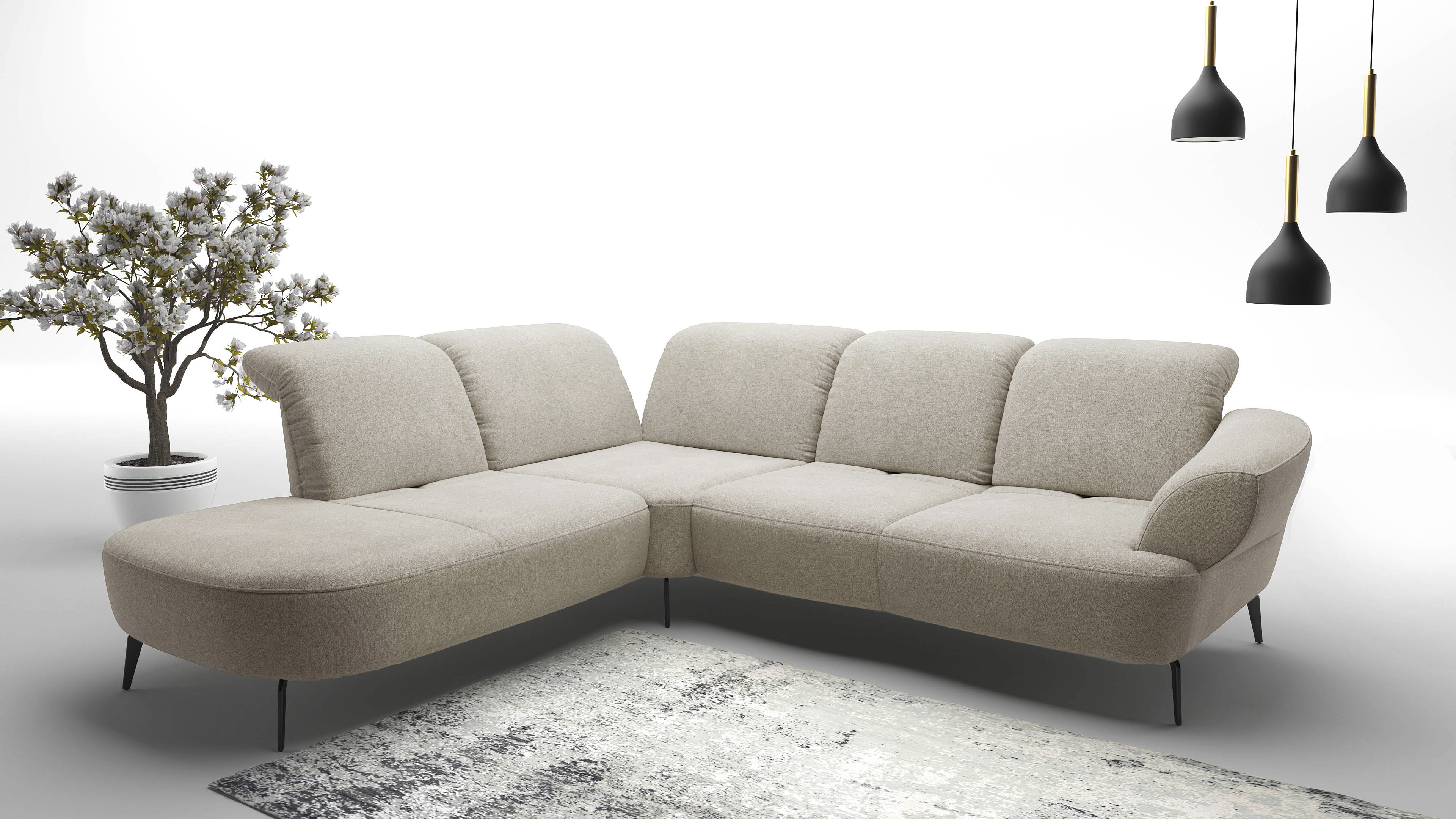 sit&more Ecksofa "Dance, L-Form, inkl. Sitztiefenverstellung" inkl. Click&Seat, optional mit Kopfteilverstellung