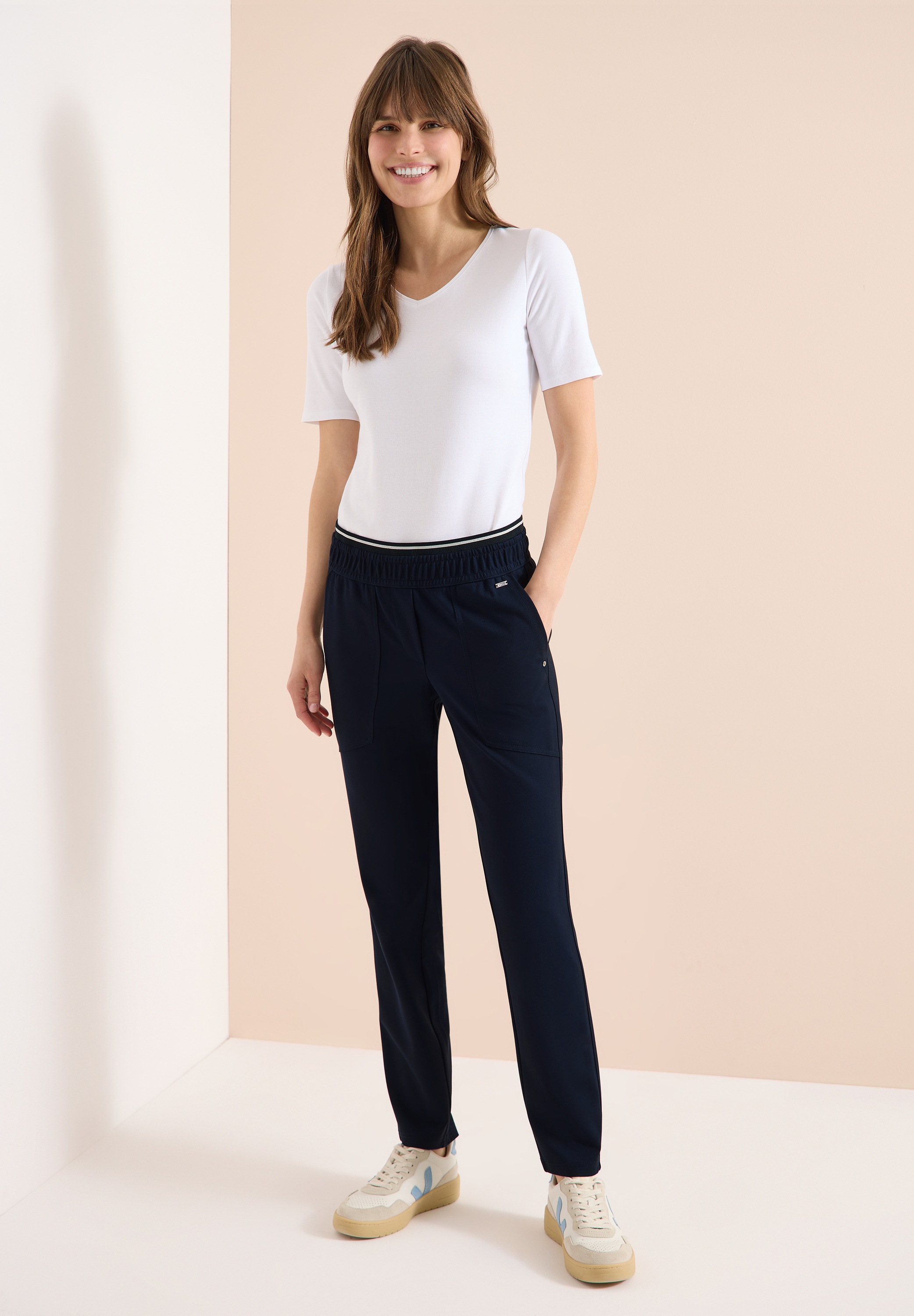 CECIL Tracey Women's Trousers Universal Blue XS 2
