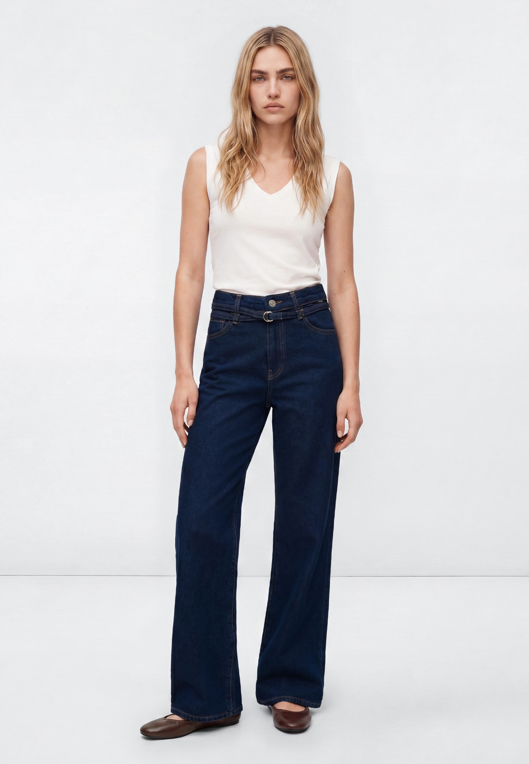 Mavi "MALIBU W/Belt" Loose Wide Leg Jeans
