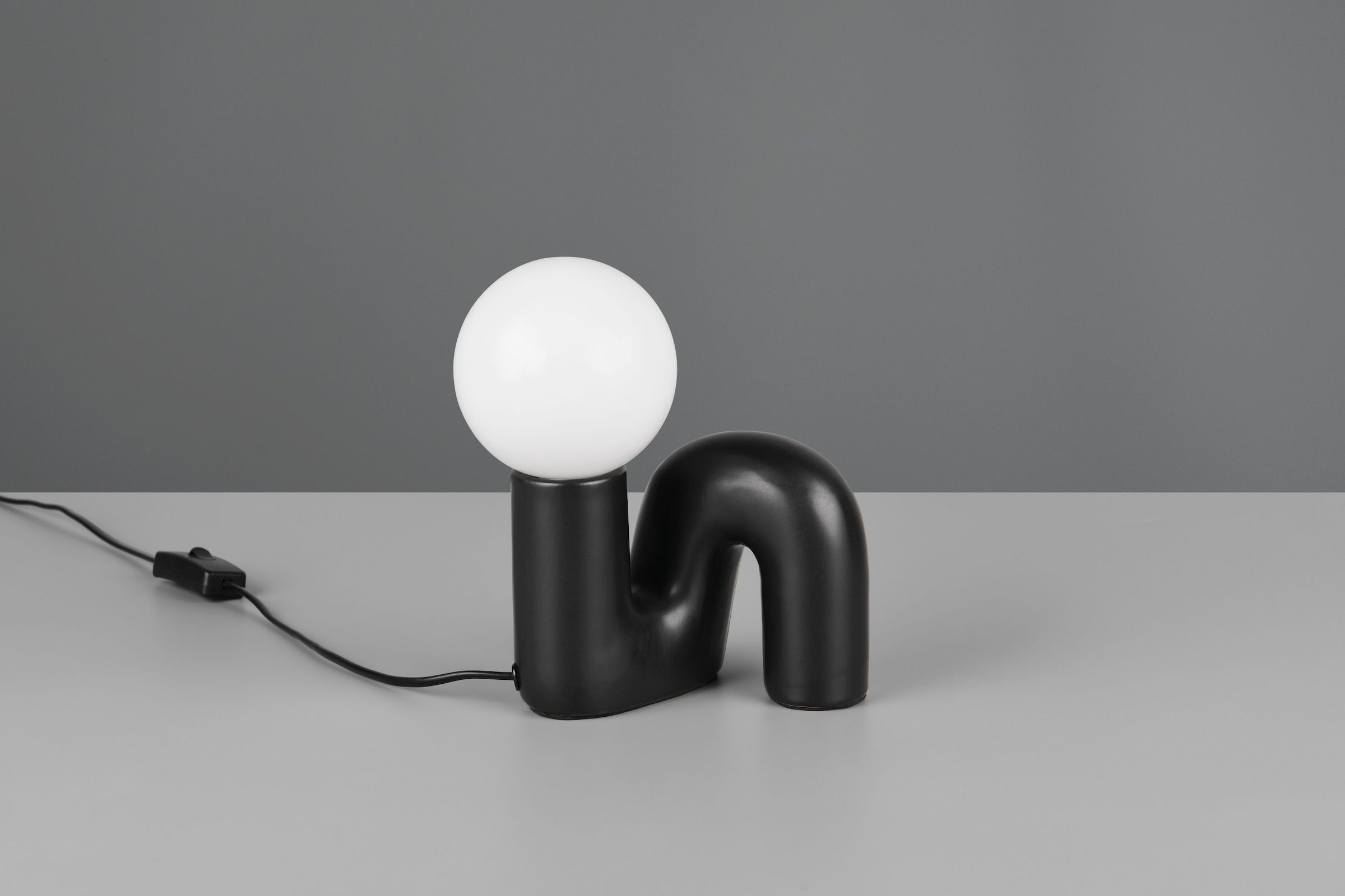 REALITY Leuchten Tischleuchte »QUINN, Keramik Tischlampe m. Glasschirm, Set inkl 2xG9 Leuchtmittel 3W« G9 2 Stk. Warmweiß Design Nachttischlampe, Schreibtischlampe Höhe 22cm, Glas Lampenschirm