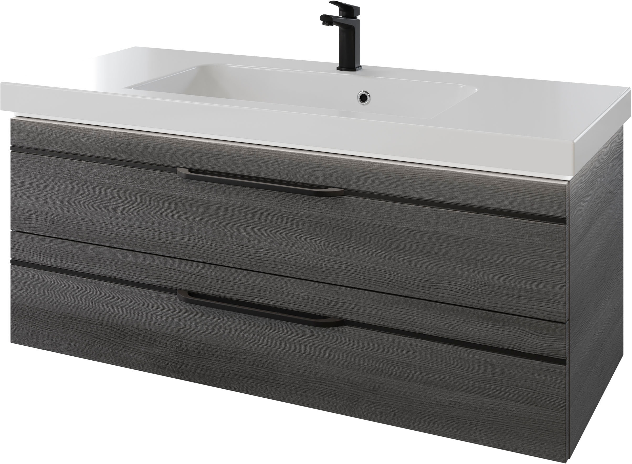 Saphir Waschtisch "Serie Balto Mineralmarmor-Waschtisch mit Unterschrank, 123 cm breit" 2 Stk. tlg. Waschplatz mit 2 Schubladen, Badschrank in verschiedenen Ausführungen