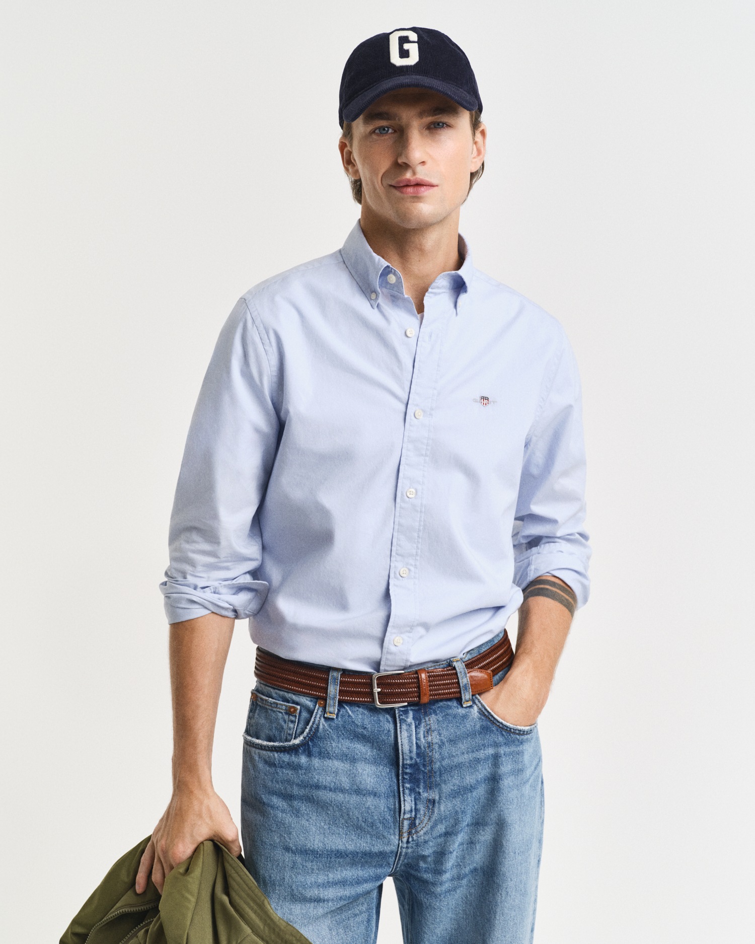 Gant Langarmhemd »Slim Fit Popeline Hemd leichte Baumwolle strapazierfähig pflegeleicht«, mit klassischer Logostickerei auf der Brust