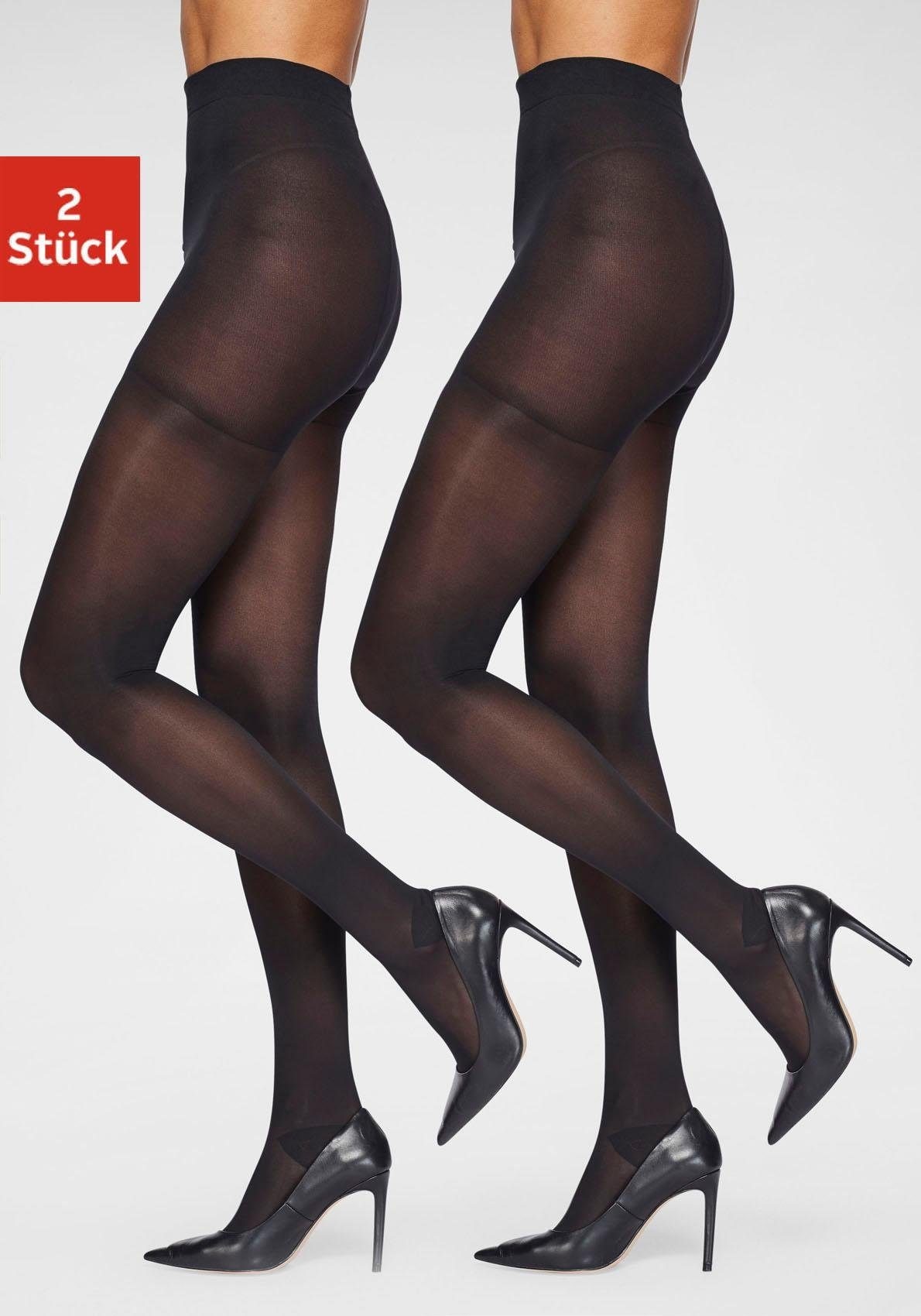 LASCANA Stützstrumpfhose 70 DEN Packung, 2 Stk. mit verstärktem Höschenteil