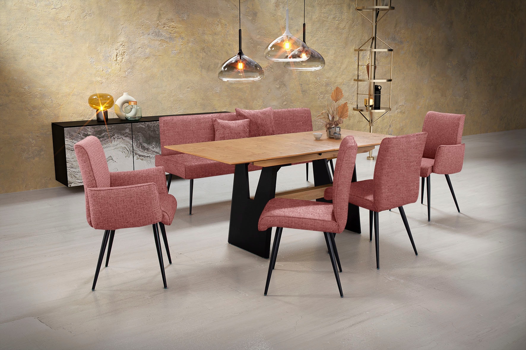 K+W Komfort & Wohnen Essgruppe "Giacomo I" 6 Stk. tlg. 2 Stühle und 2 Armle günstig online kaufen