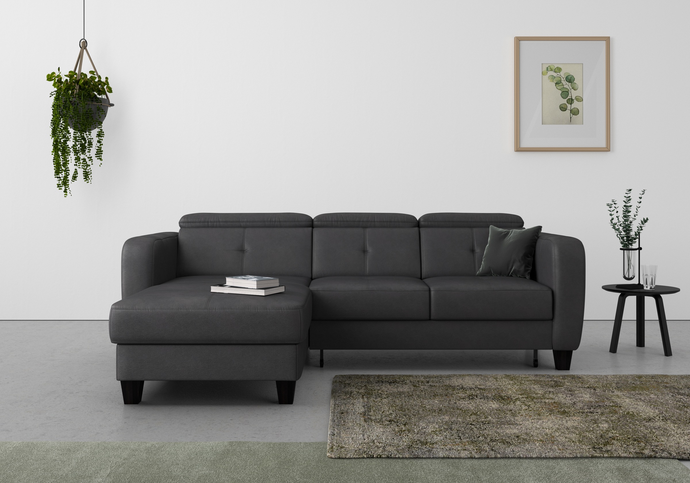 sit&more Ecksofa "Belluci L-Form" inklusive Federkern, wahlweise mit Schlaffunktion und Bettkasten
