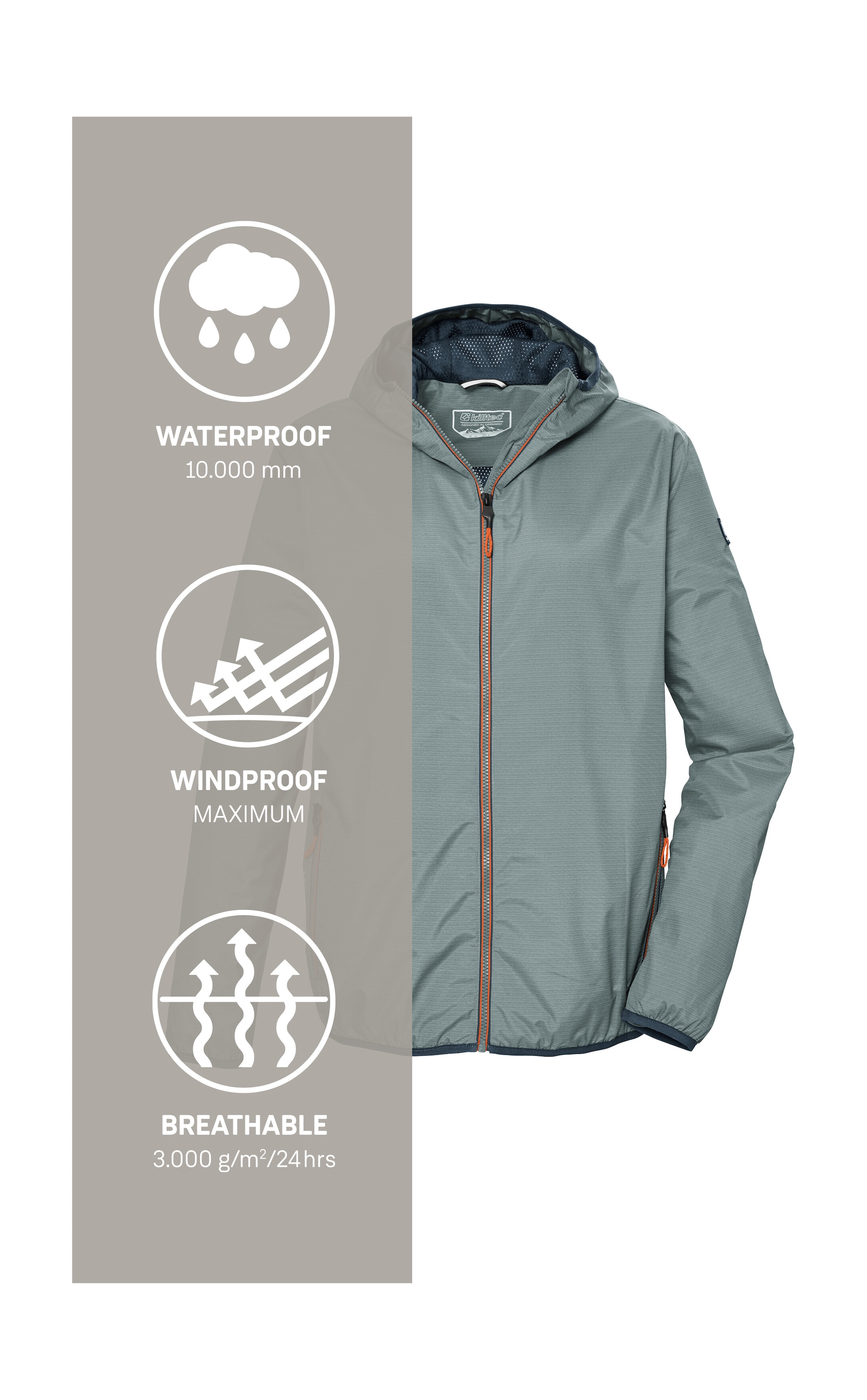 Killtec Outdoorjacke »KOS 112 MN JCKT«, Herren Funktionsjacke: leicht, wasser- und winddicht, atmungsaktiv