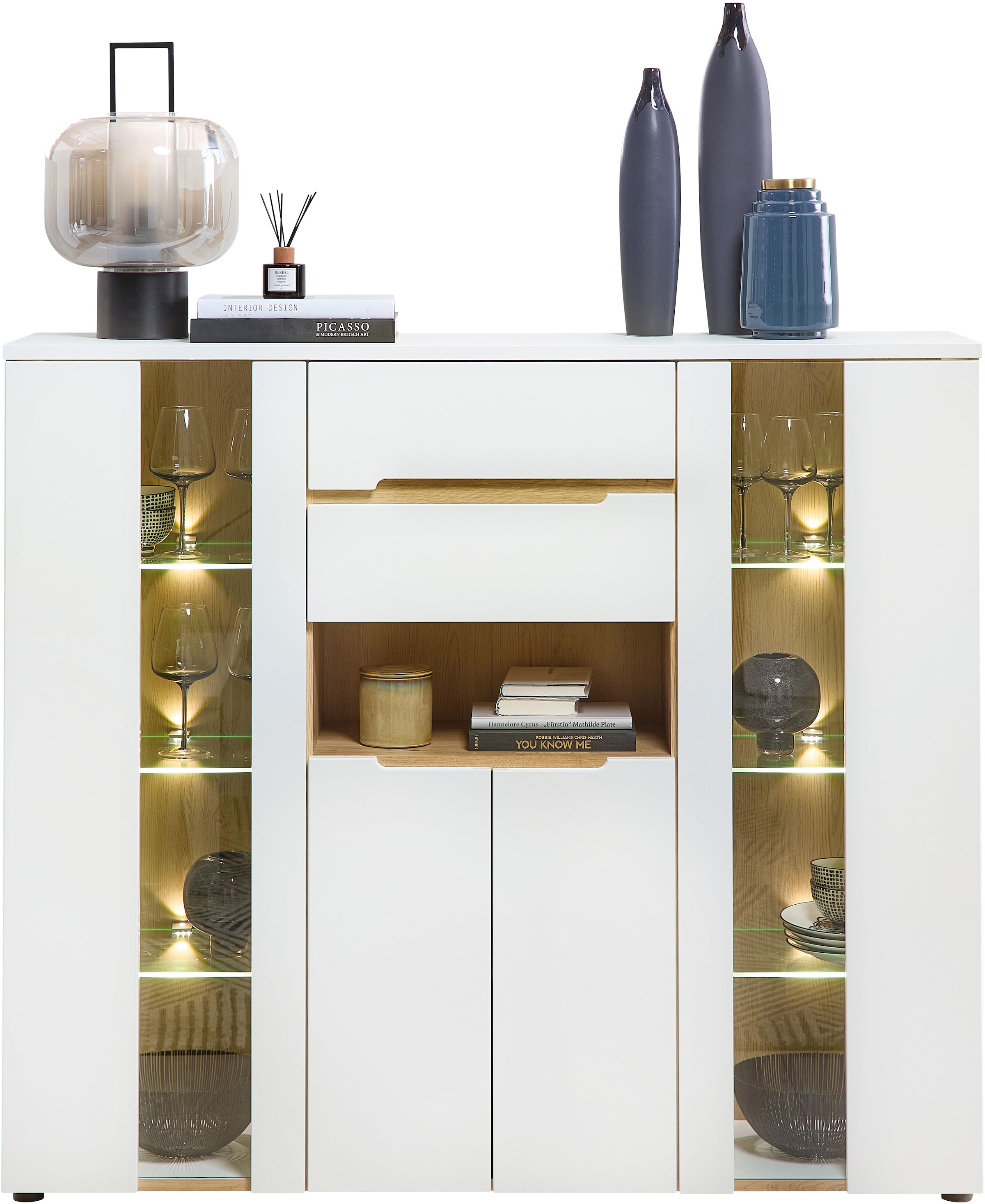 Innostyle Highboard "Memphis Highboard, 145x127x38cm (B/H/T)", (1 St.), 4 t günstig online kaufen