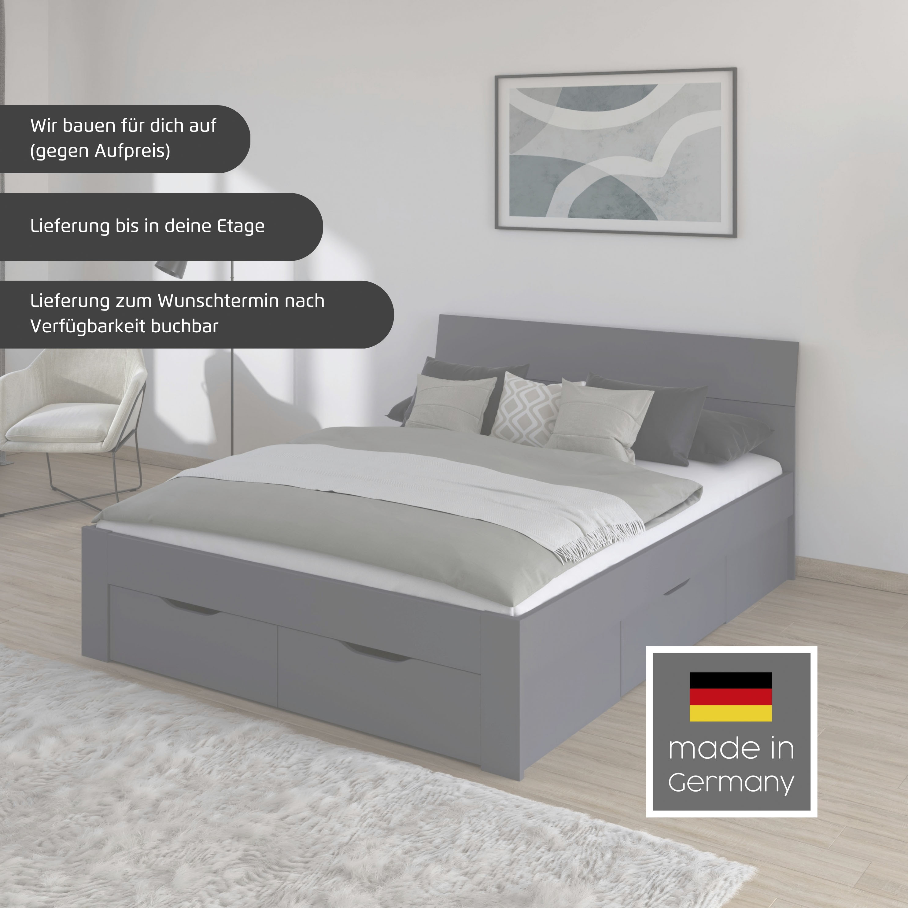 Thumbnail - rauch Bett "Einzelbett Doppelbett Stauraum FLEXX Breiten 90/140/180 cm" Einzelbett Doppelbett Stauraum FLEXX Breiten 90/...