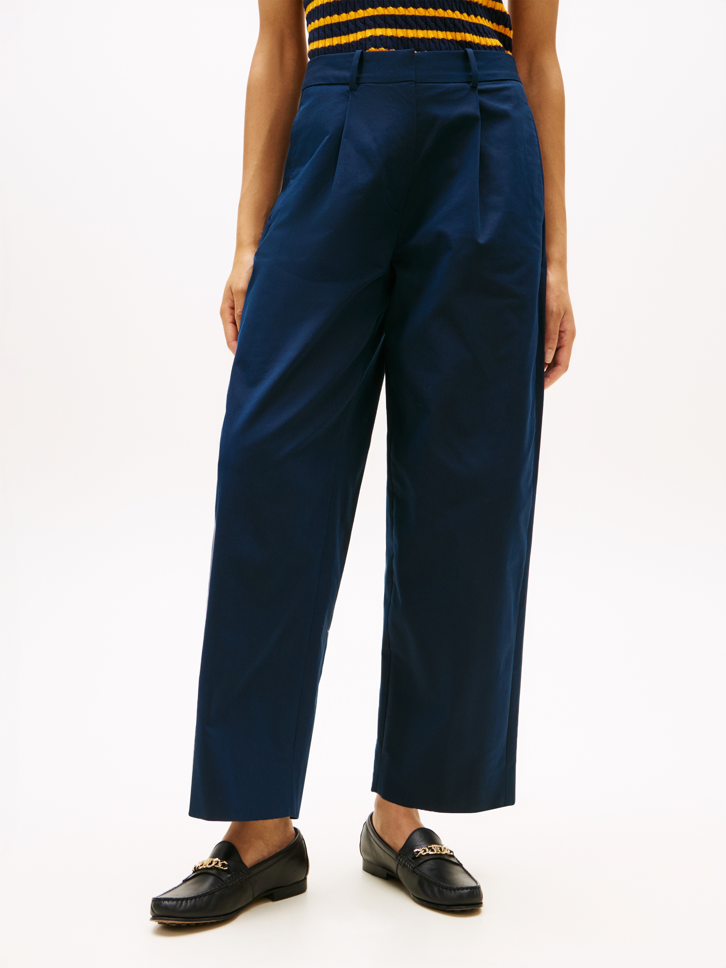 Tommy Hilfiger Chinohose "COTTON BARREL PLEATED CHINO" Baumwollmix, Mid Ris günstig online kaufen