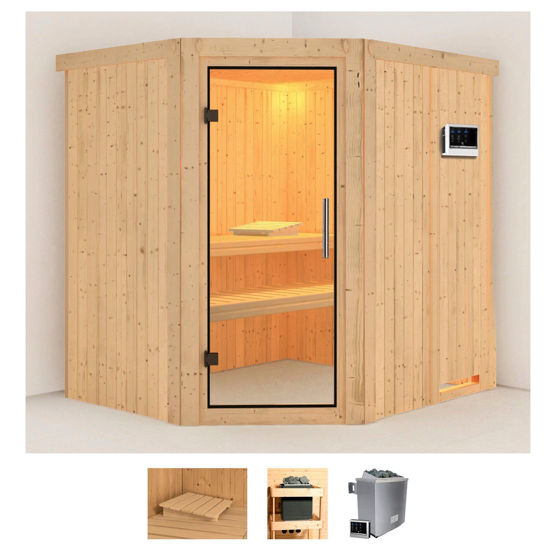KARIBU Sauna "Siirin", Saunaofen, externe Steuerung, 9 kW, beige, Saunen, 9 KW-Ofen mit externer Steuerung
